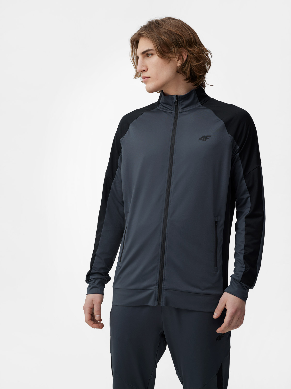 Bluza treningowa rozpinana bez kaptura męska