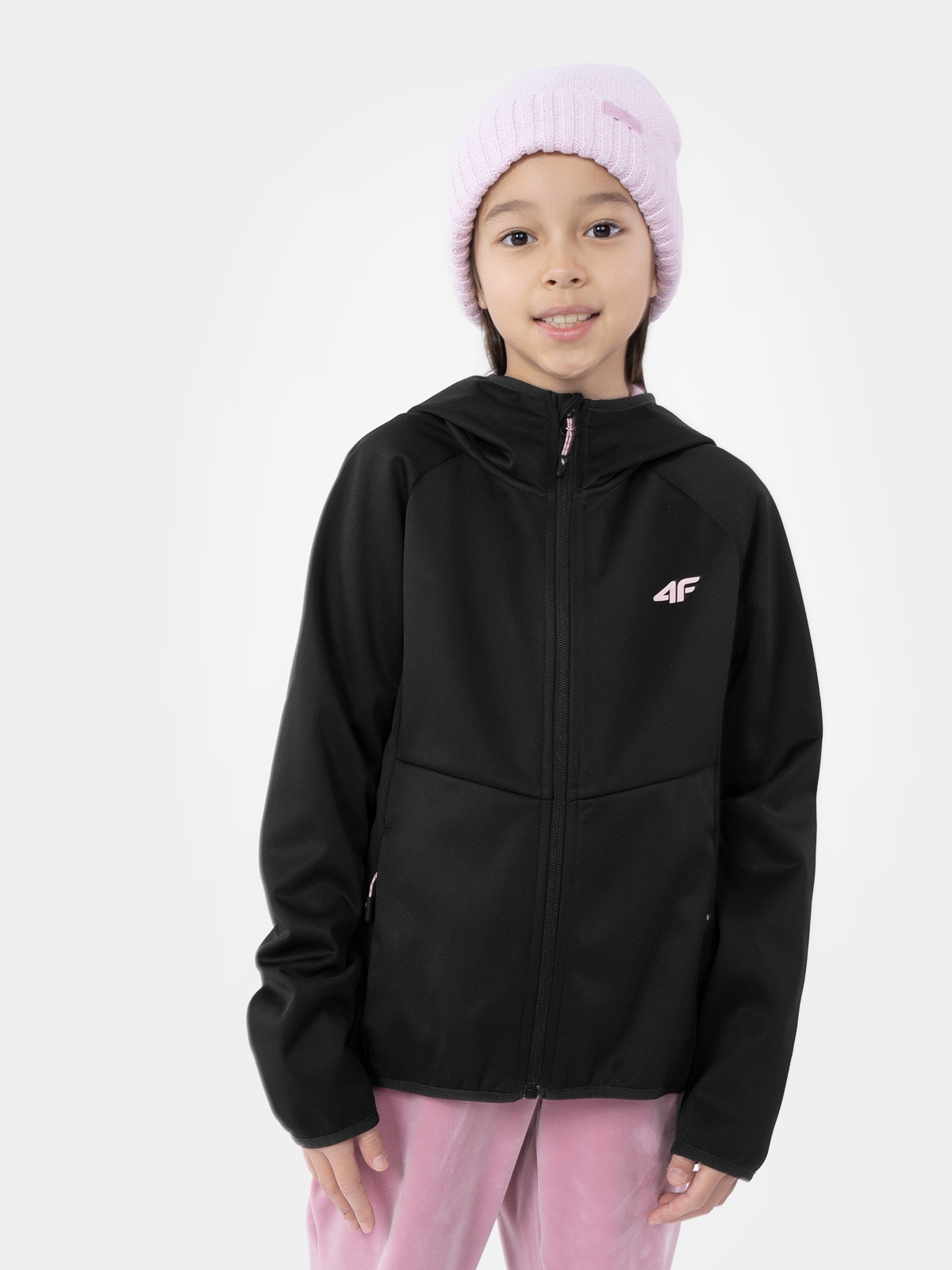 Kurtka softshell wiatroodporna membrana 5000 dziewczęca