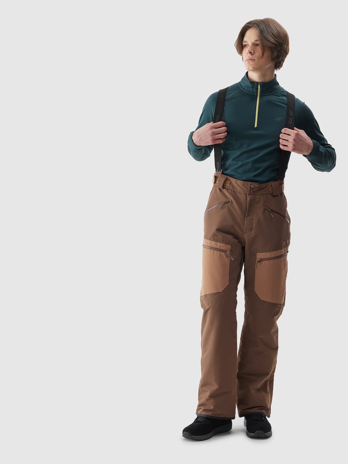 Spodnie snowboardowe membrana 15000 męskie - brązowe