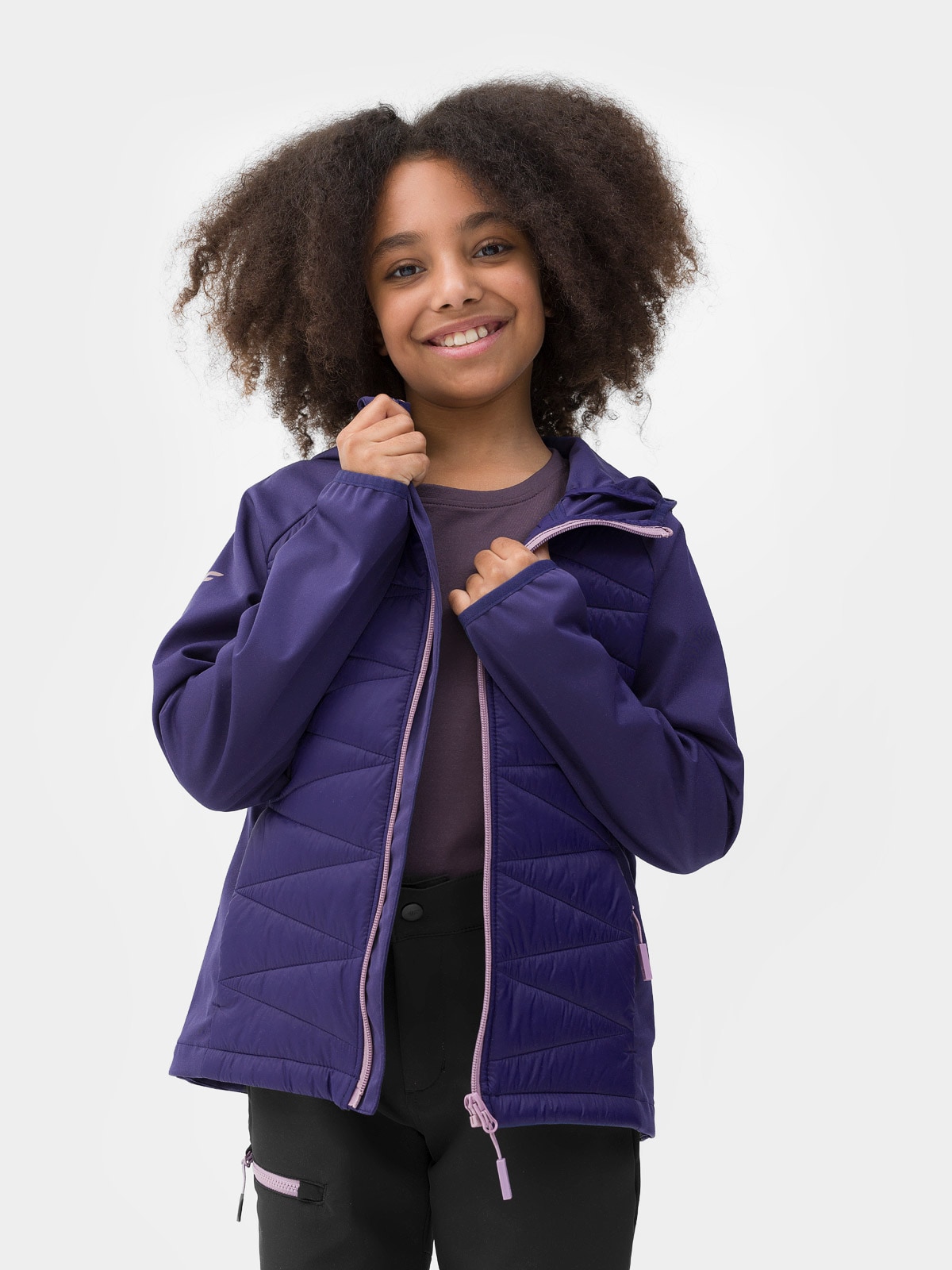 Kurtka softshell wiatroodporna membrana 5 000 dziewczęca