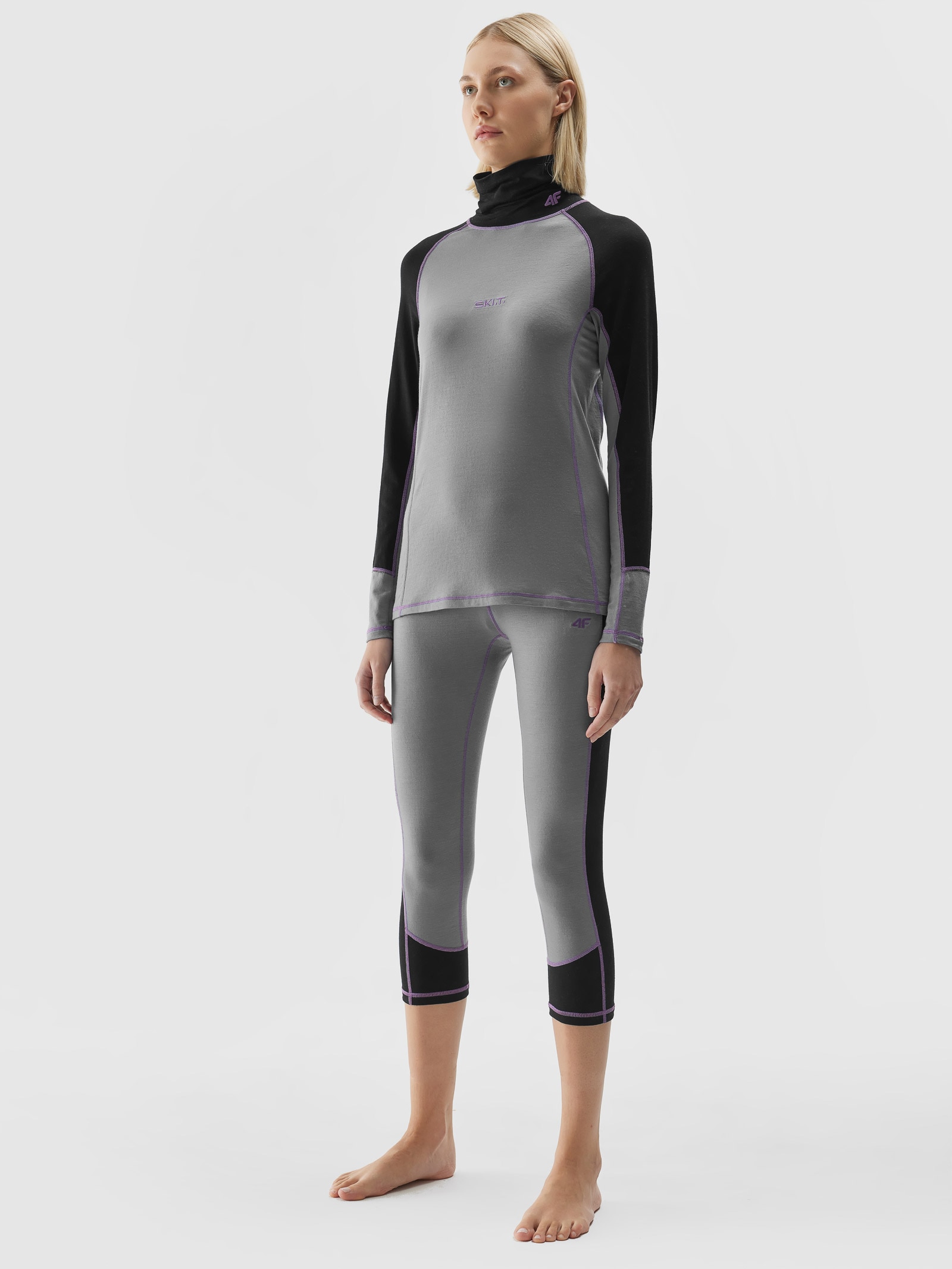 4F Bielizna termoaktywna skiturowa z wełną Merino (dół) damska - szara S