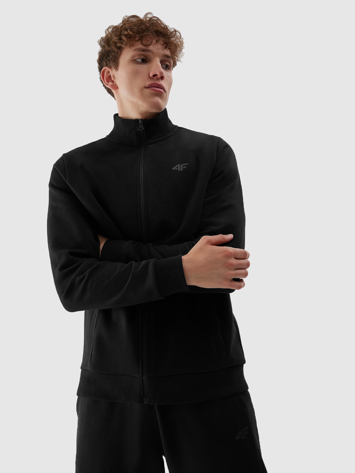 Bluza dresowa rozpinana bez kaptura męska