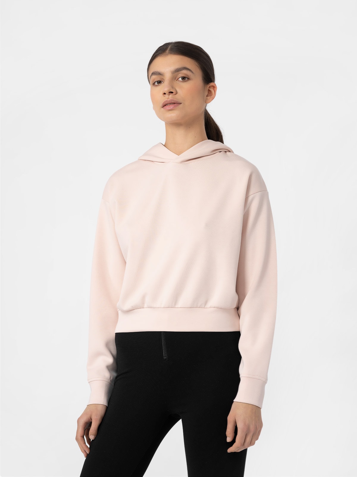 Bluza crop-top z dodatkiem modalu damska