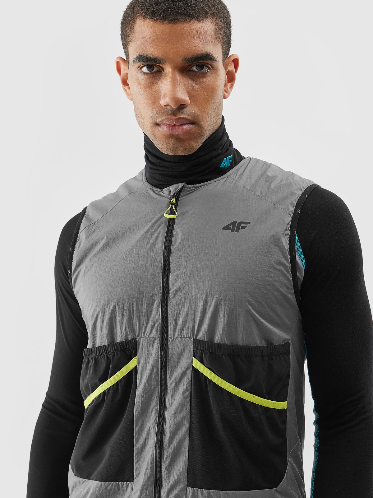 4F Bezrękawnik trekkingowy skiturowy z wypełnieniem Primaloft Active męski - szary 3XL