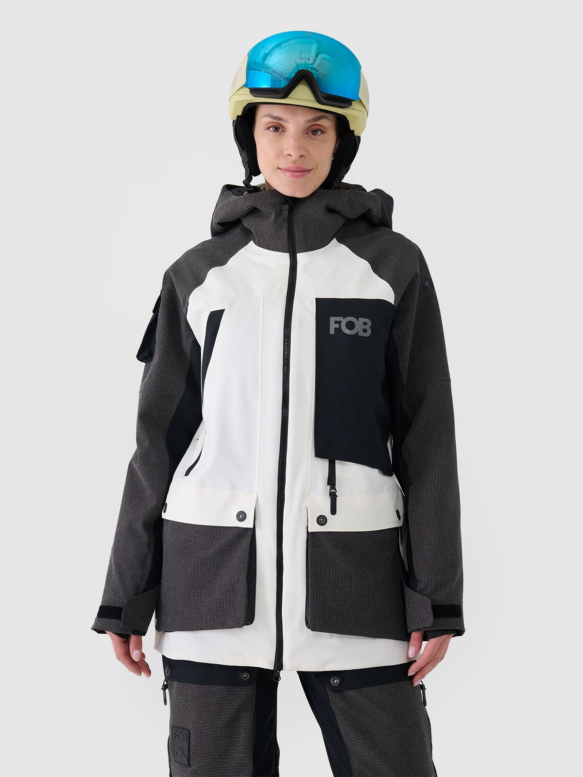 4F Kurtka snowboardowa membrana 10000 damska - biała XXL