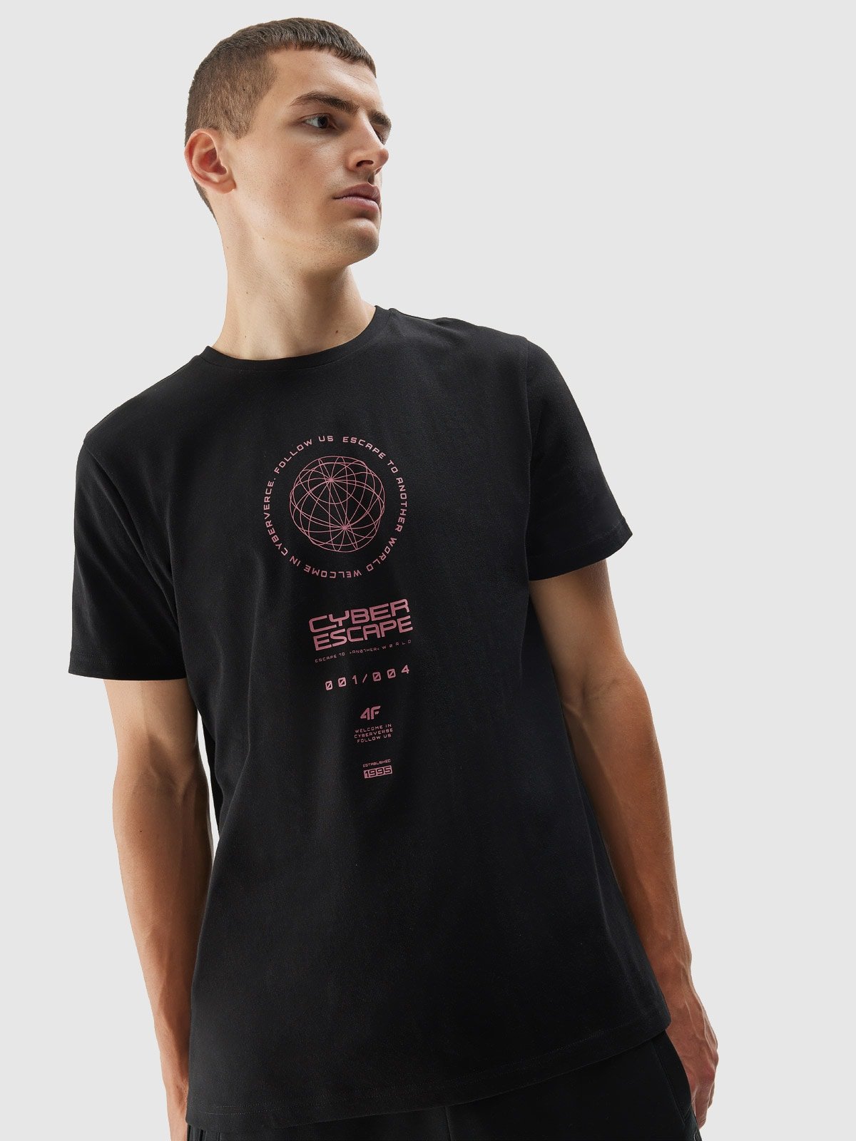 T-shirt regular z nadrukiem męski