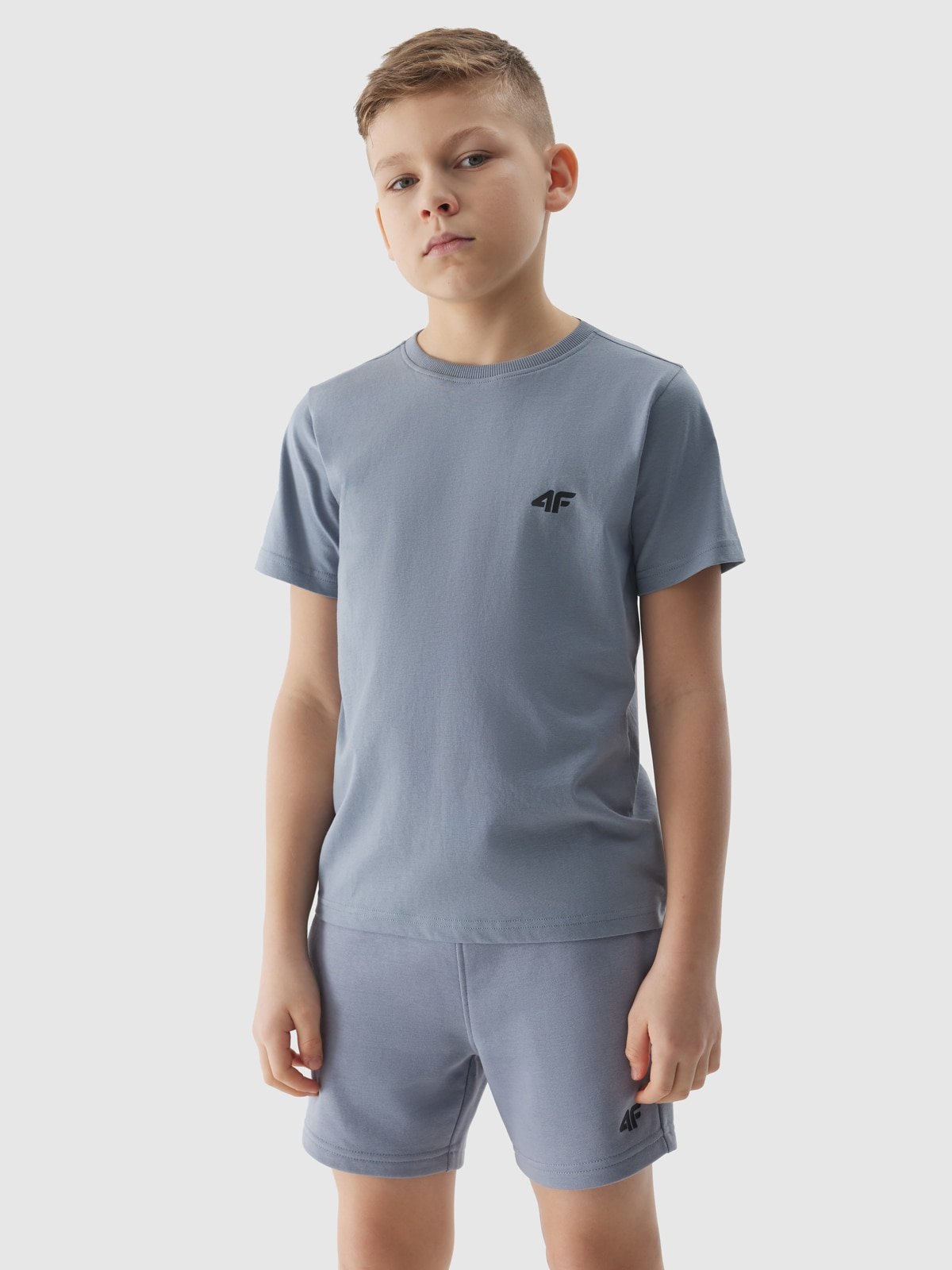 4F Spodenki dresowe chłopięce - jasny niebieski 152 (11-12 lat)