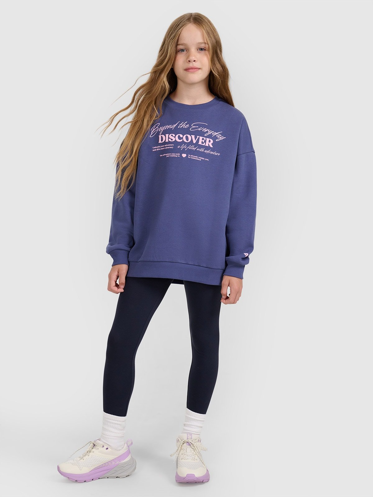 4F Legginsy dzianinowe dziewczęce - niebieskie 158 (12-13 lat)