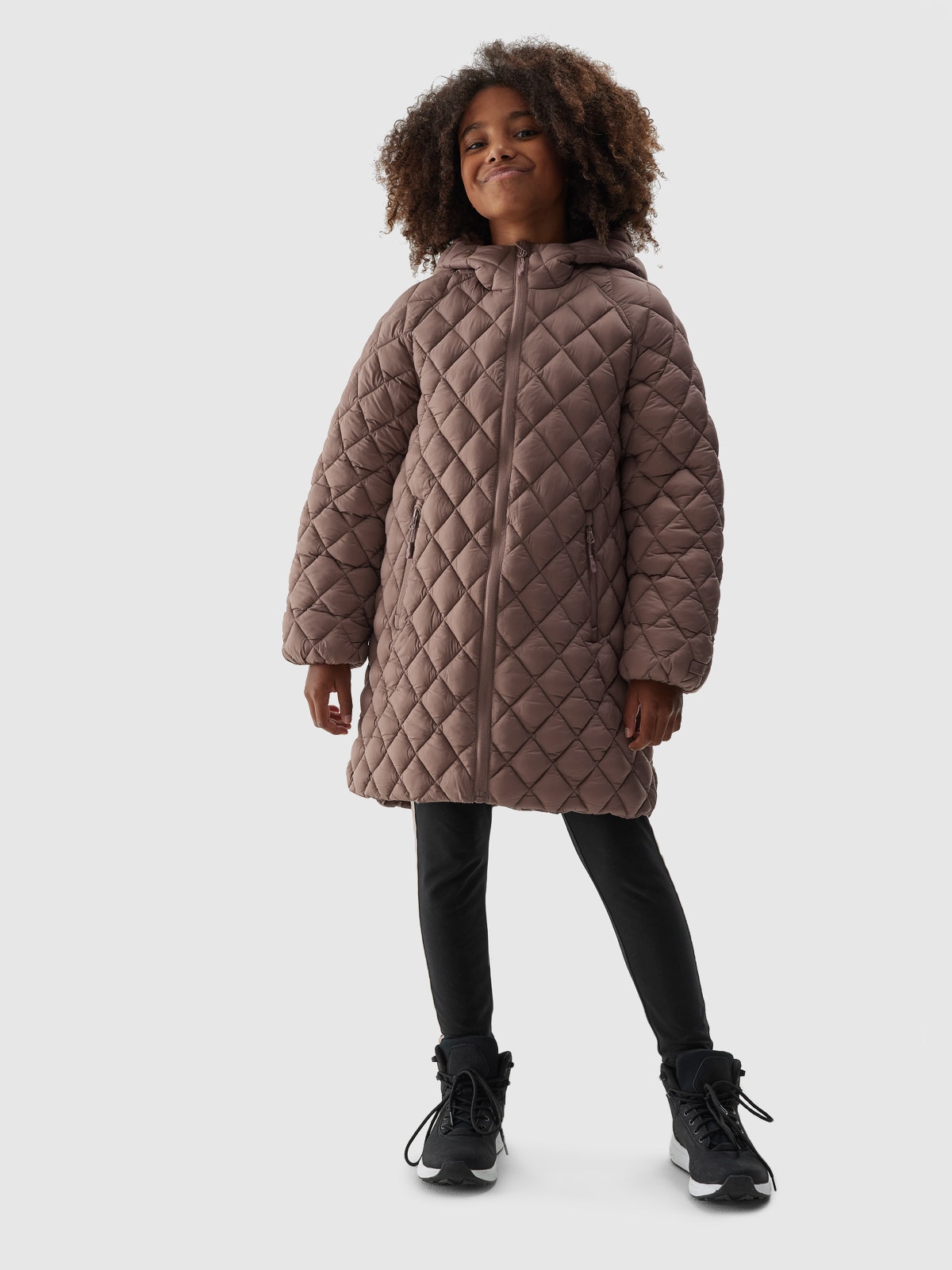 Kurtka puchowa pikowana dziewczęca