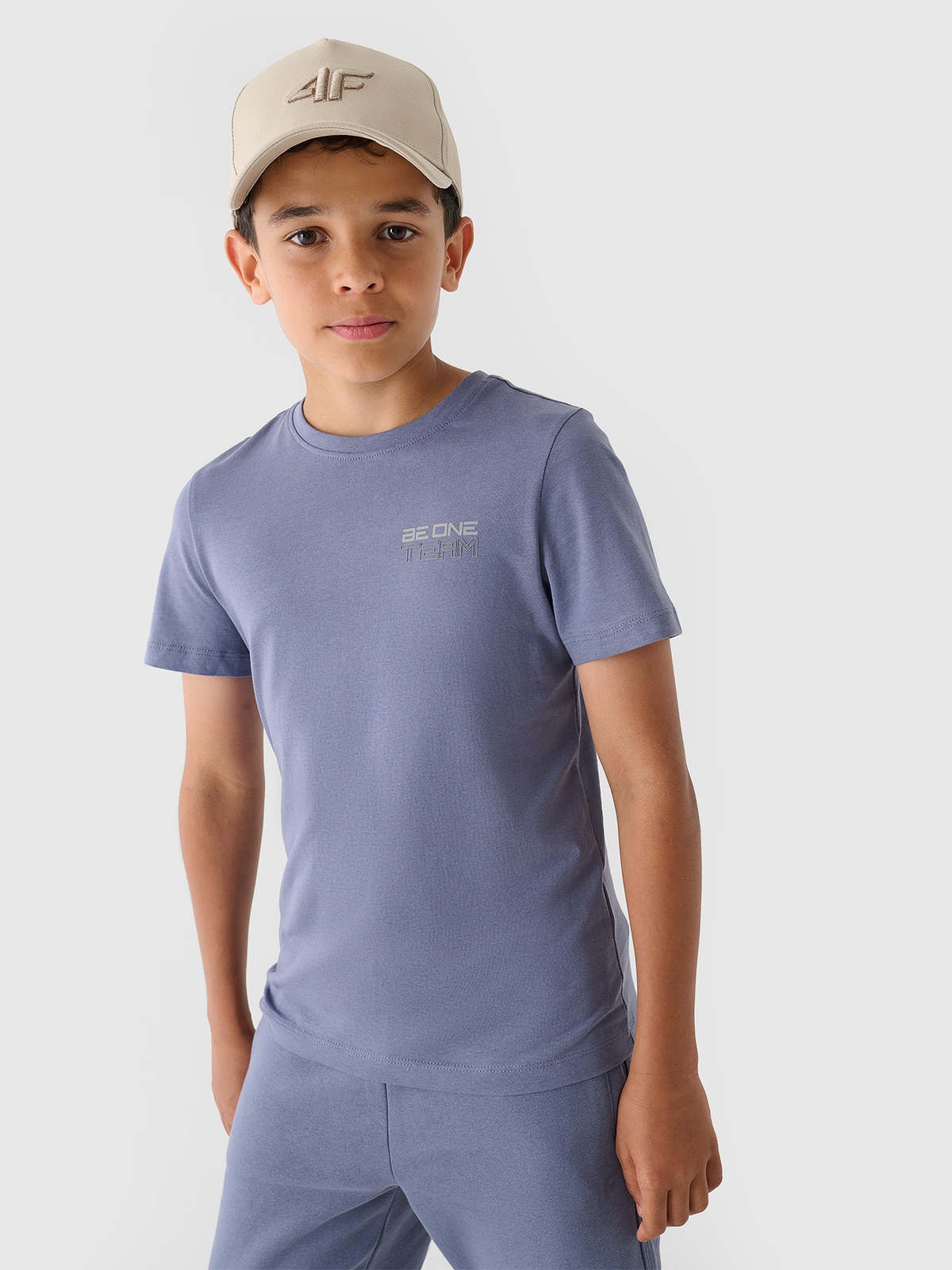 4F T-shirt z nadrukiem chłopięcy - niebieski 146 (10-11 lat)