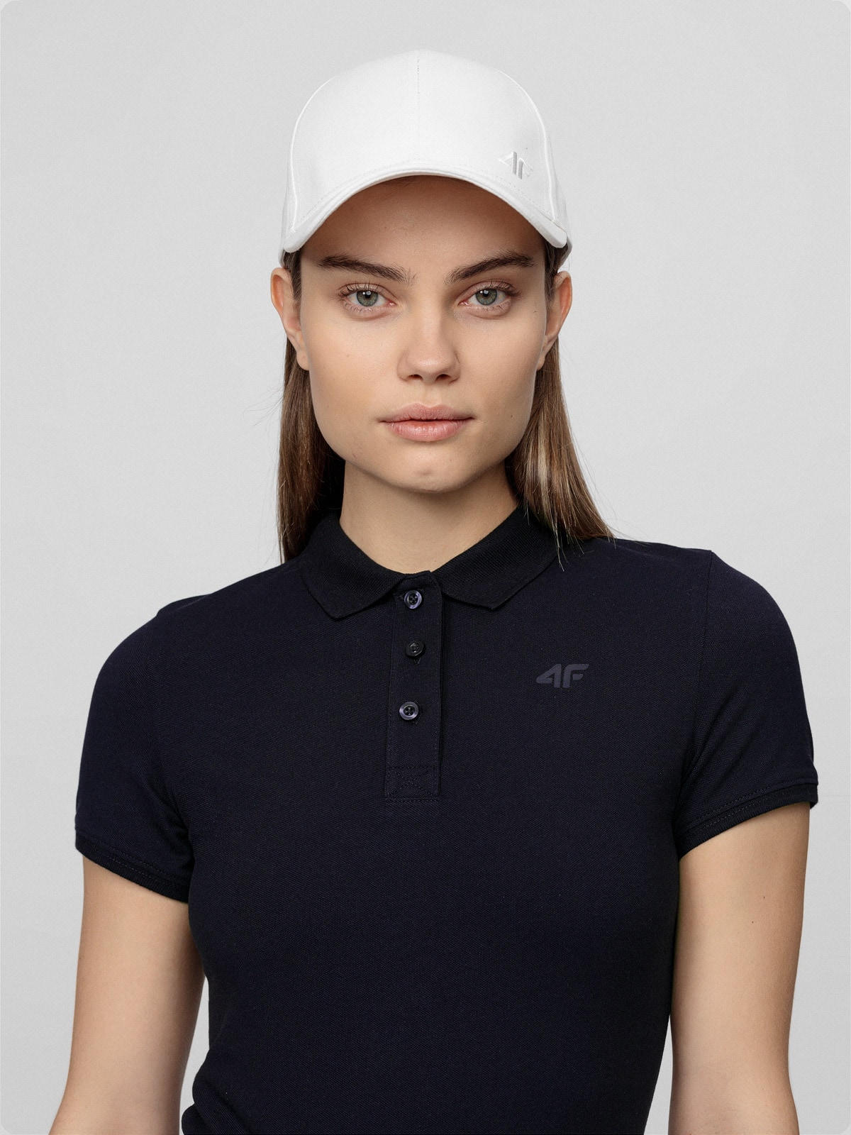 Koszulka polo damska - granatowa