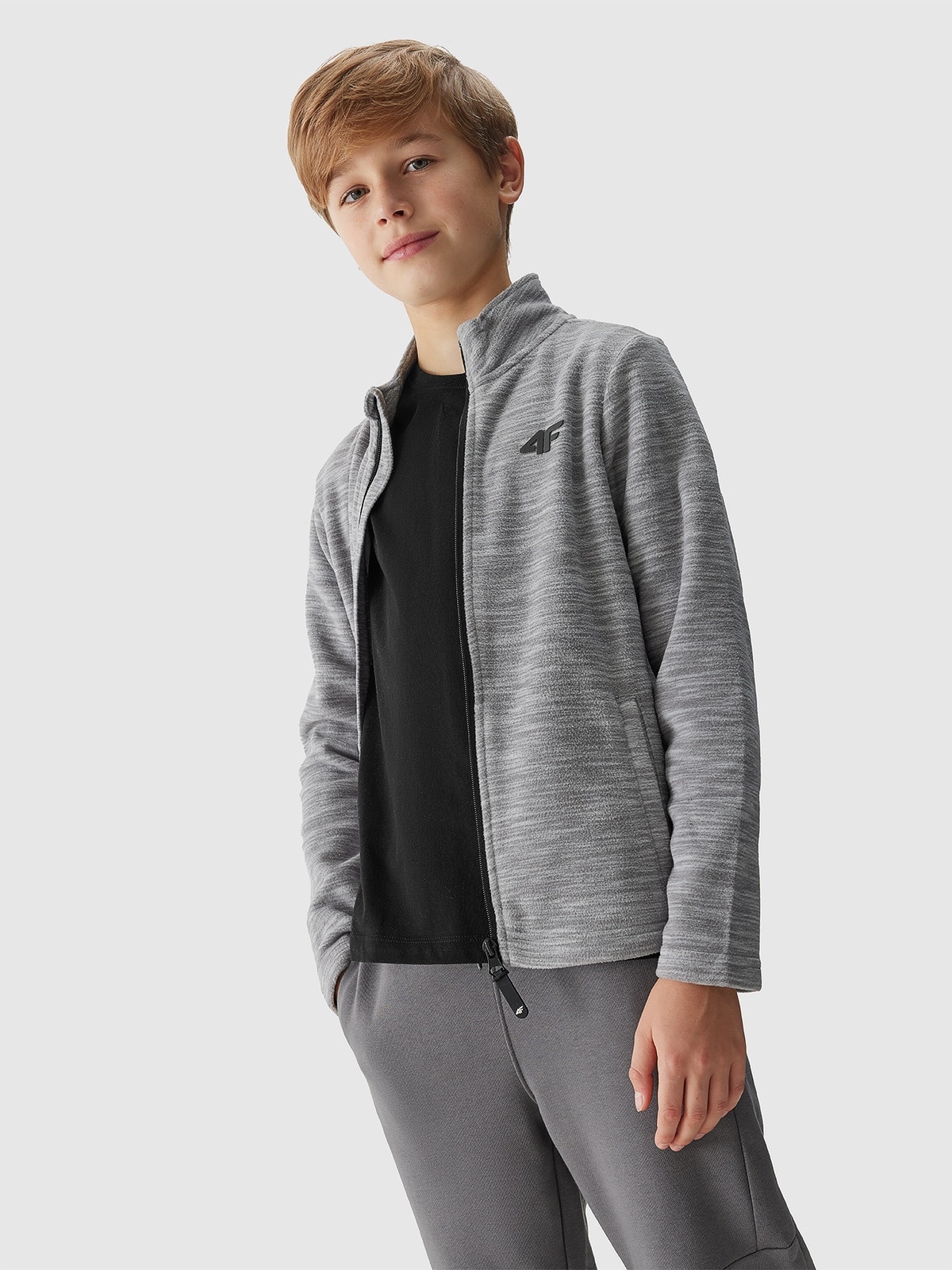 Polar ze stójką regular chłopięcy - szary