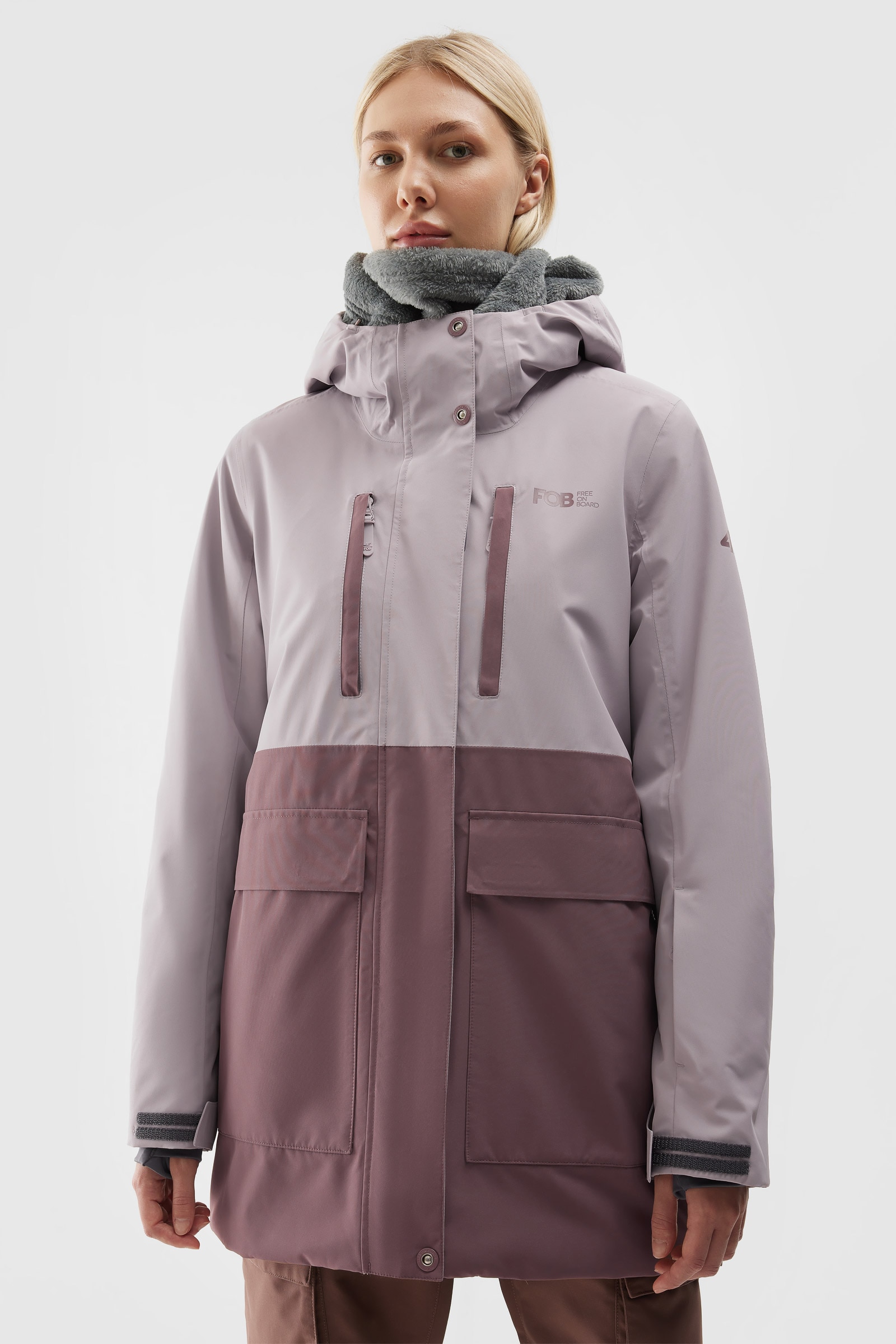 Kurtka snowboardowa membrana 15000 damska - beżowa