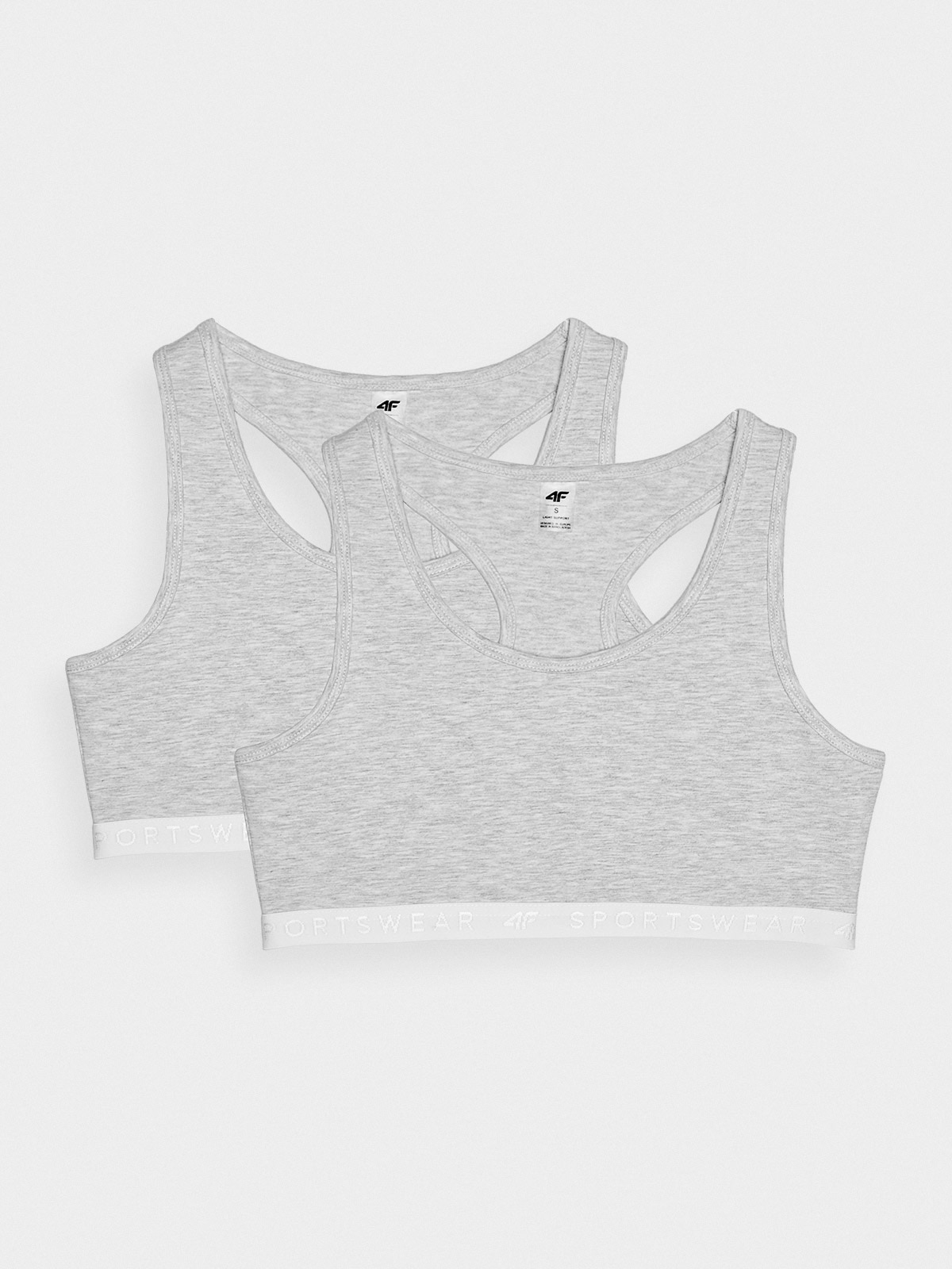 Biustonosz bawełniany (2-pack) damski - szary