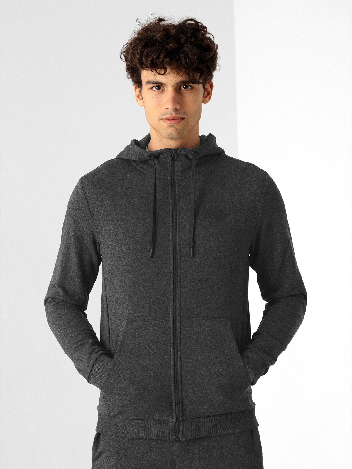 Bluza dresowa rozpinana z kapturem męska