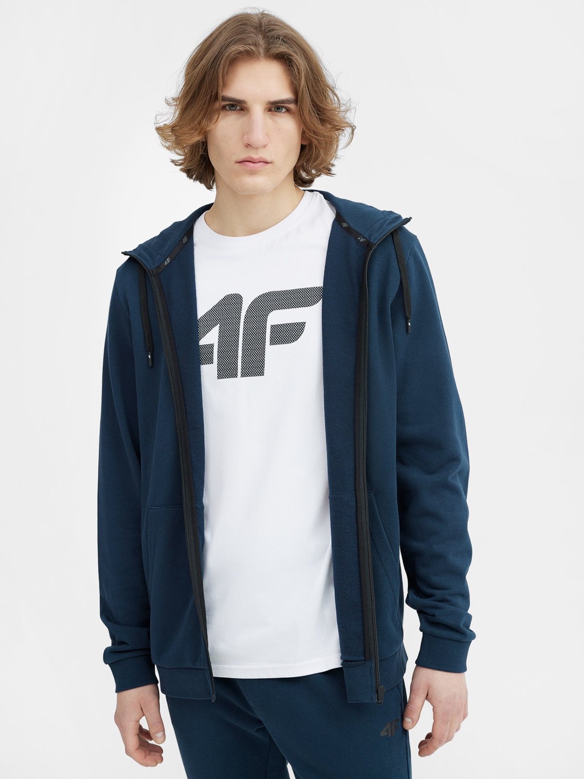 Bluza dresowa rozpinana z kapturem męska