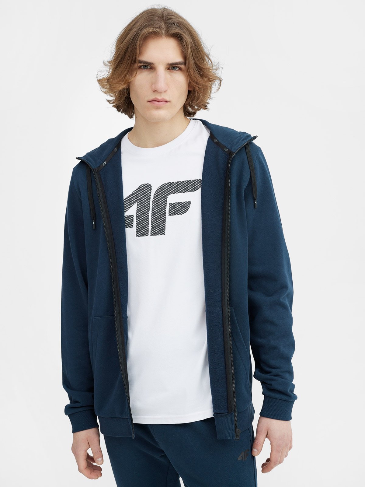 Bluza dresowa rozpinana z kapturem męska