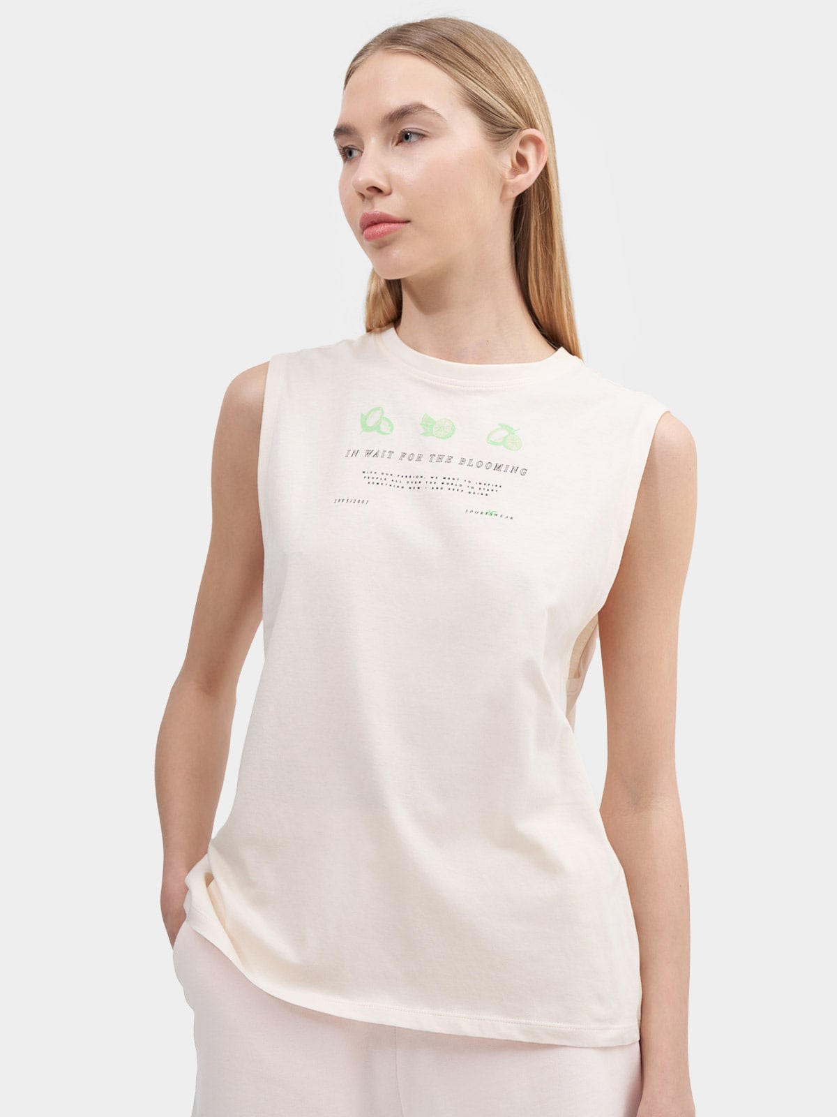 Top regular z nadrukiem damski