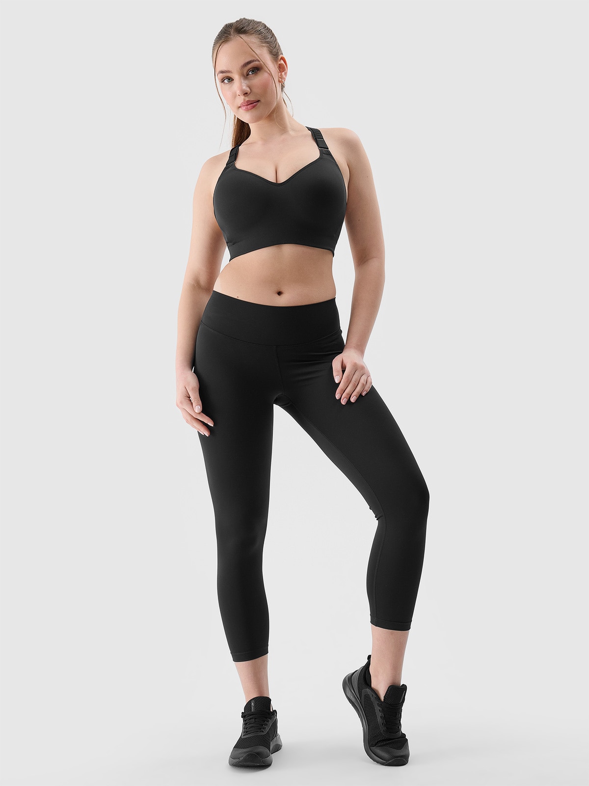 Legginsy treningowe z materiału z recyklingu damskie - czarne