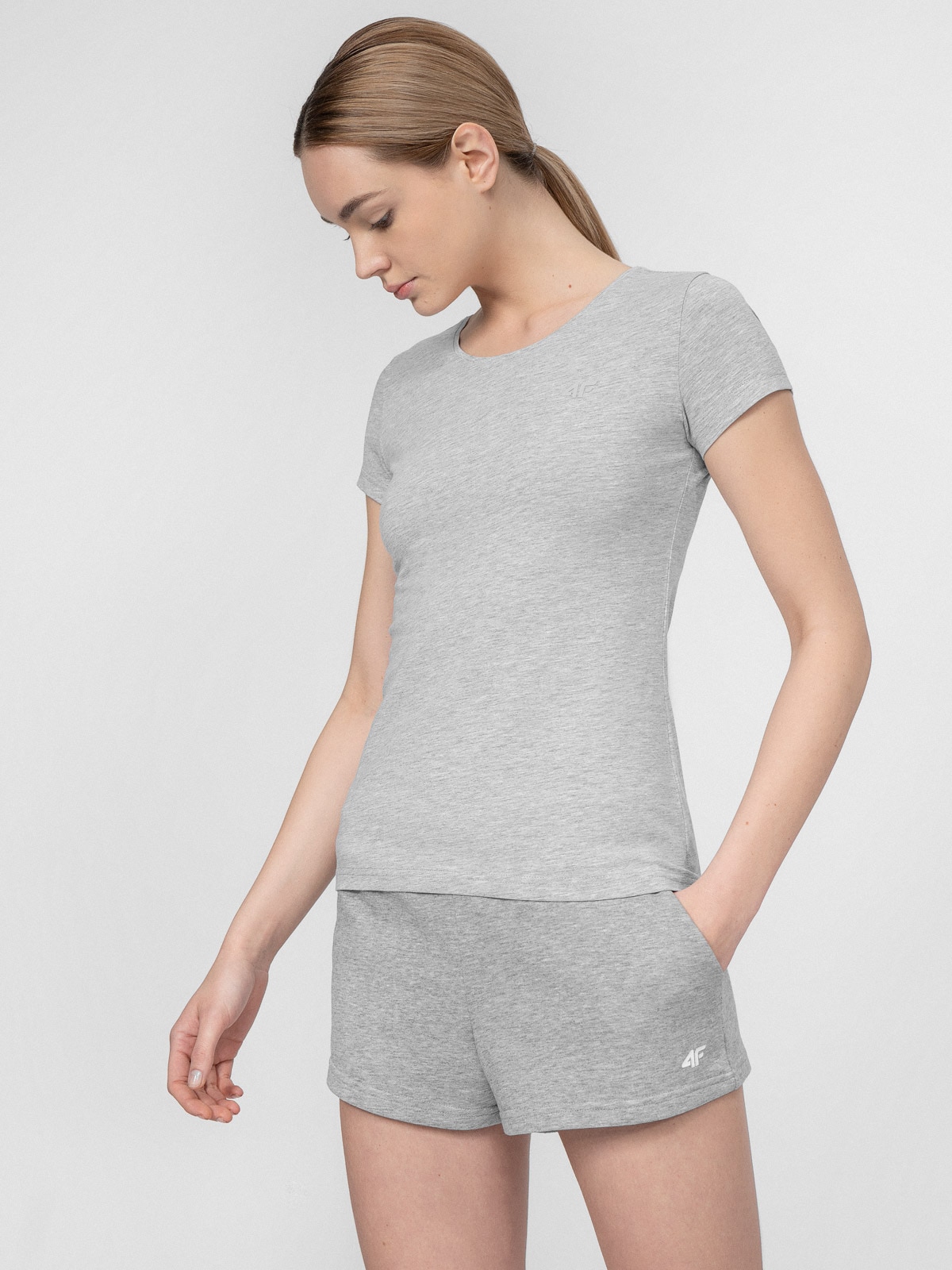 T-shirt regular gładki damski