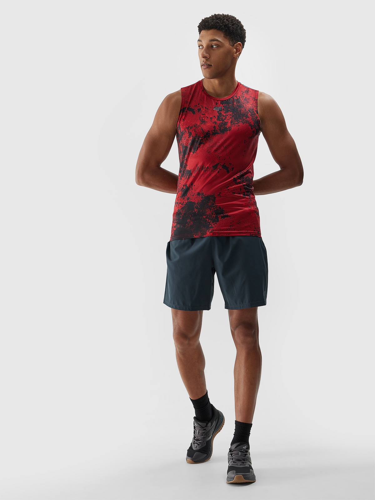 4F Spodenki treningowe z materiału z recyklingu męskie - szare S