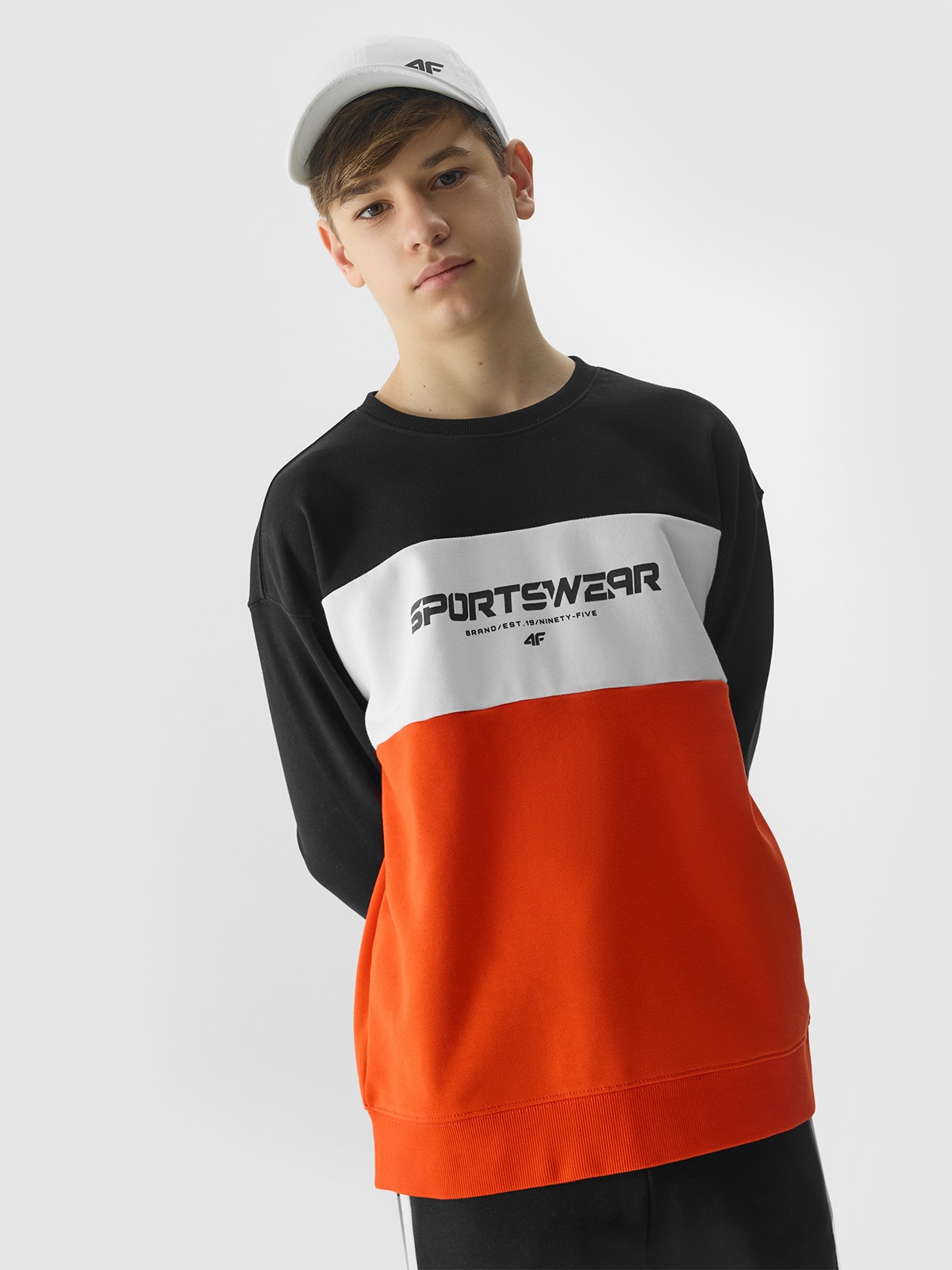 Bluza dresowa nierozpinana bez kaptura chłopięca - czerwona