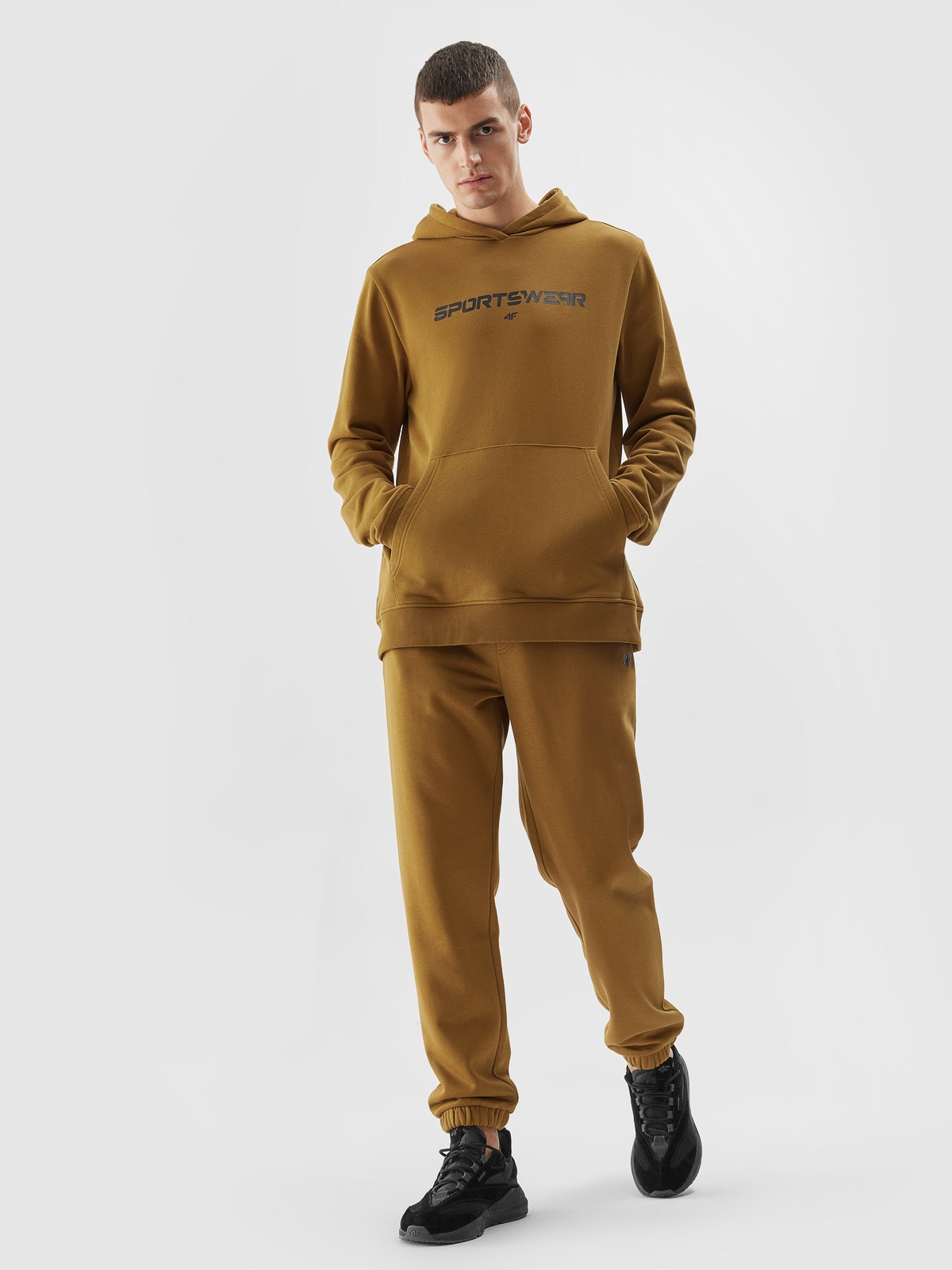 Spodnie dresowe joggery męskie - złote
