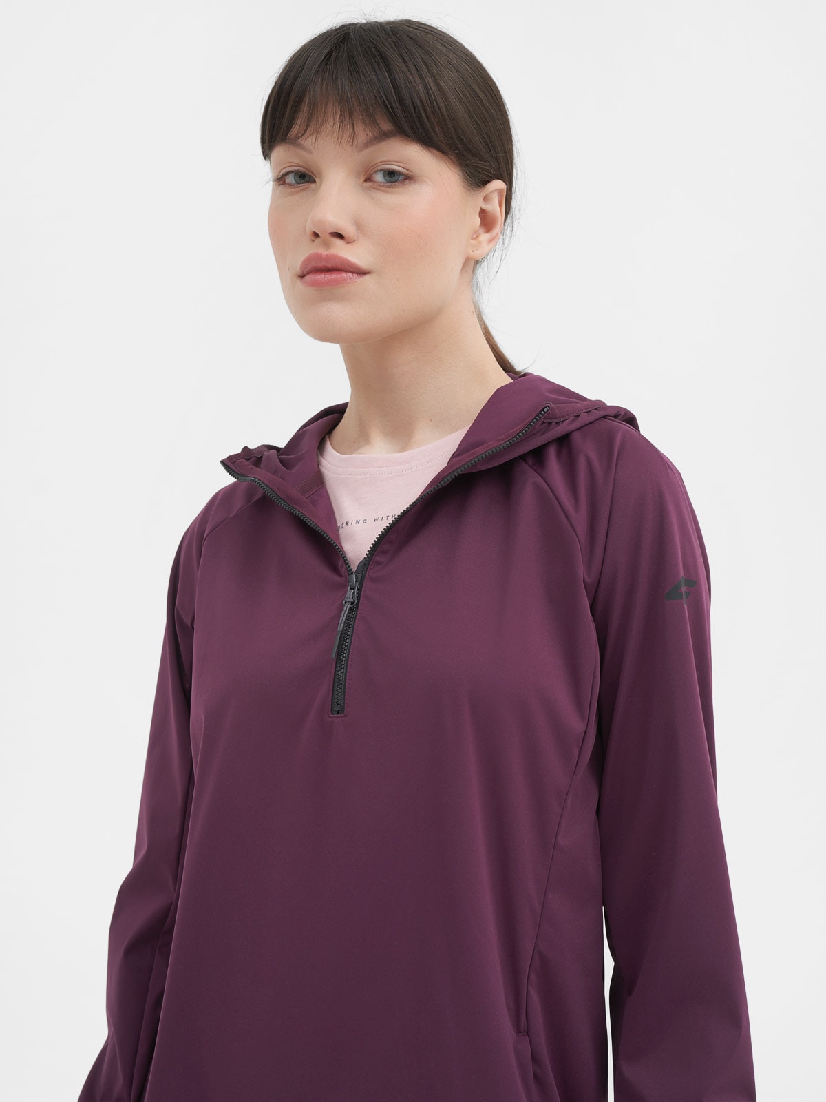 Bluza trekkingowa nierozpinana z kapturem damska