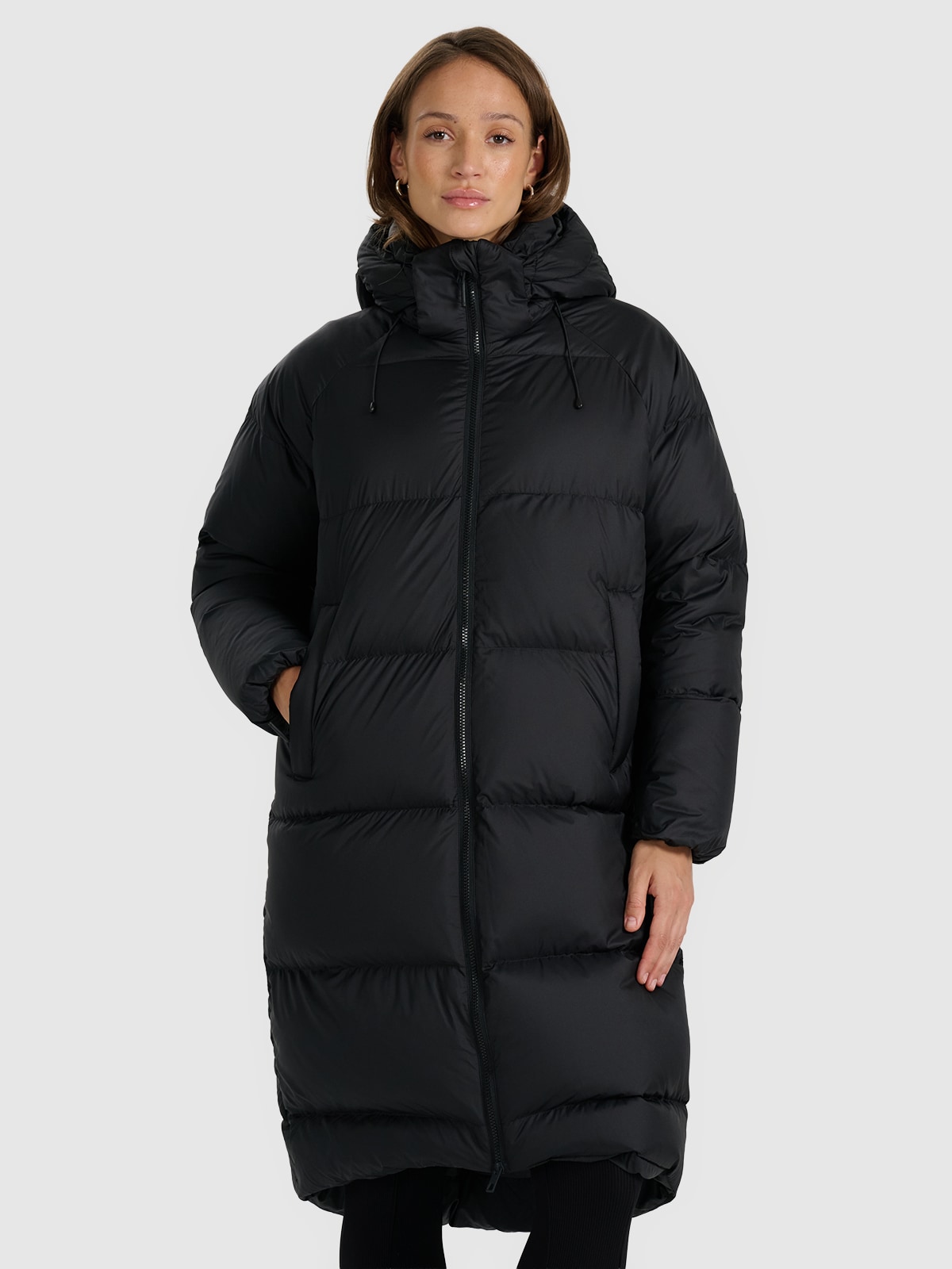 4F Płaszcz puchowy z wypełnieniem naturalnym damski - czarny M