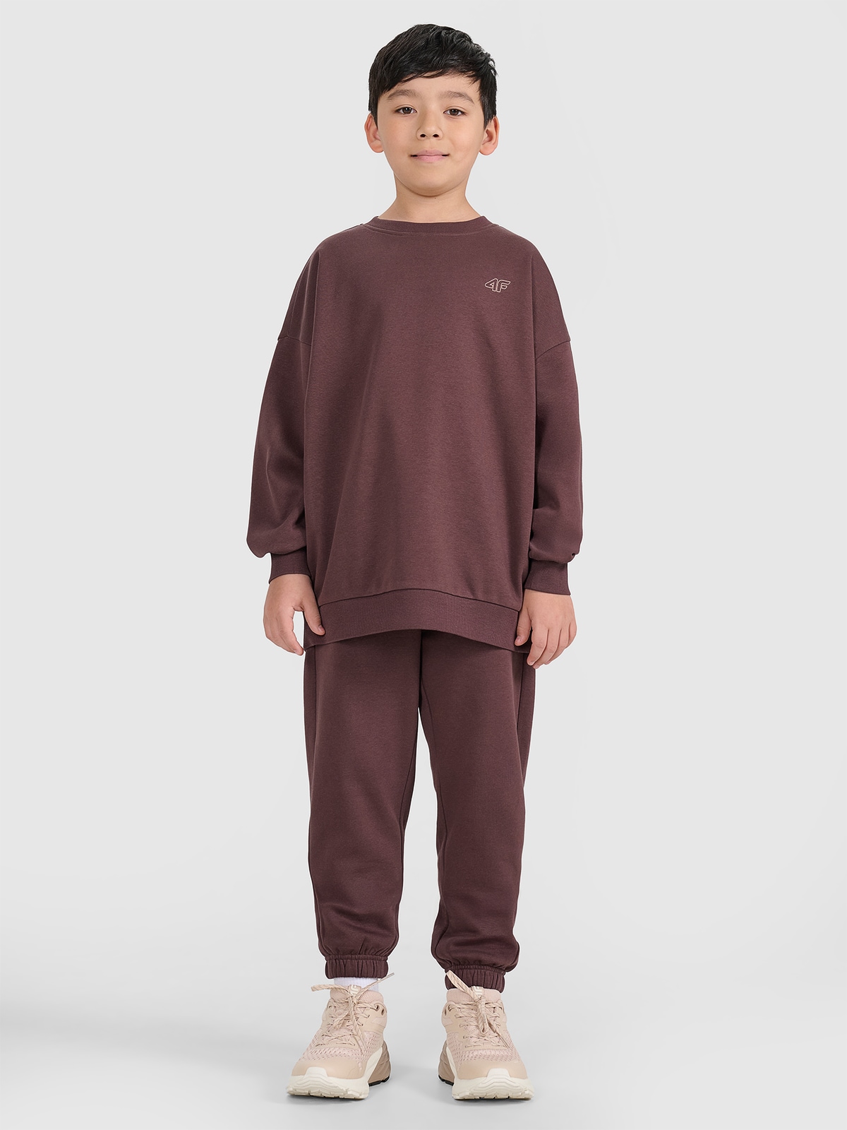 4F Komplet dresowy dziecięcy - brązowy 158/164 (12-14 lat)