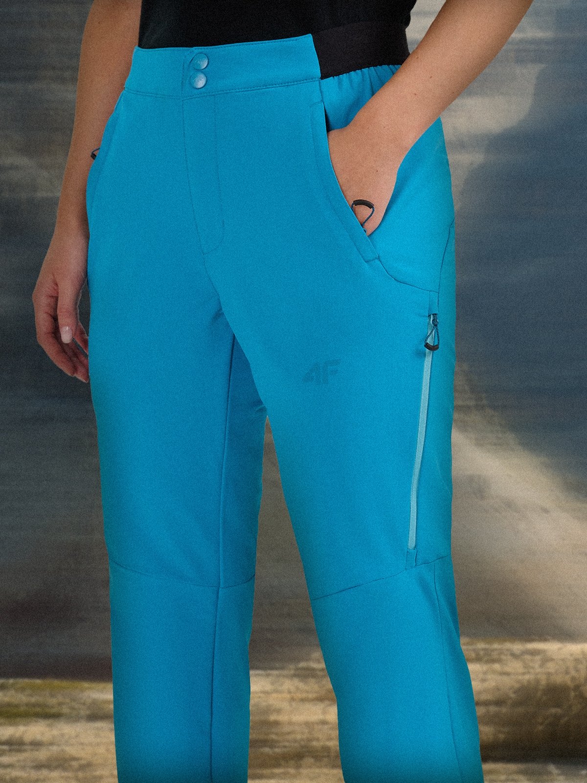 4F Spodnie trekkingowe damskie - niebieskie XS