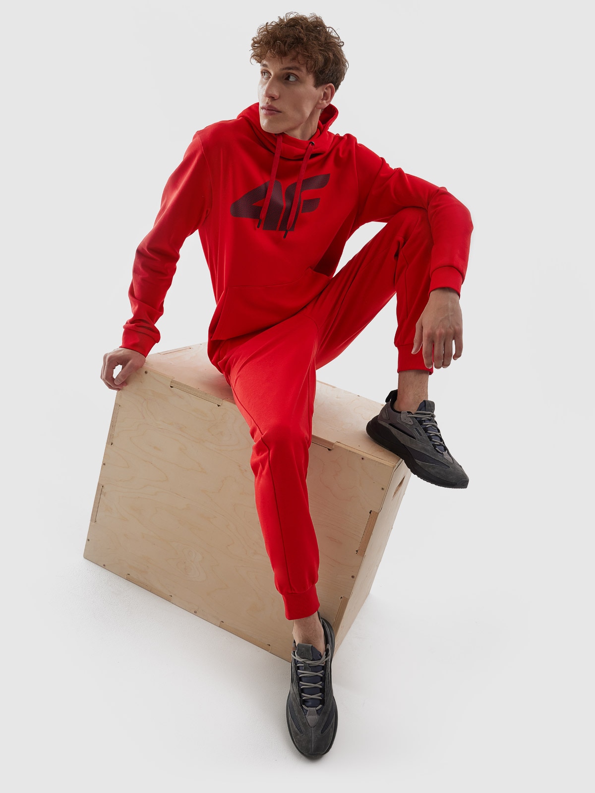 Bluza dresowa nierozpinana z kapturem męska