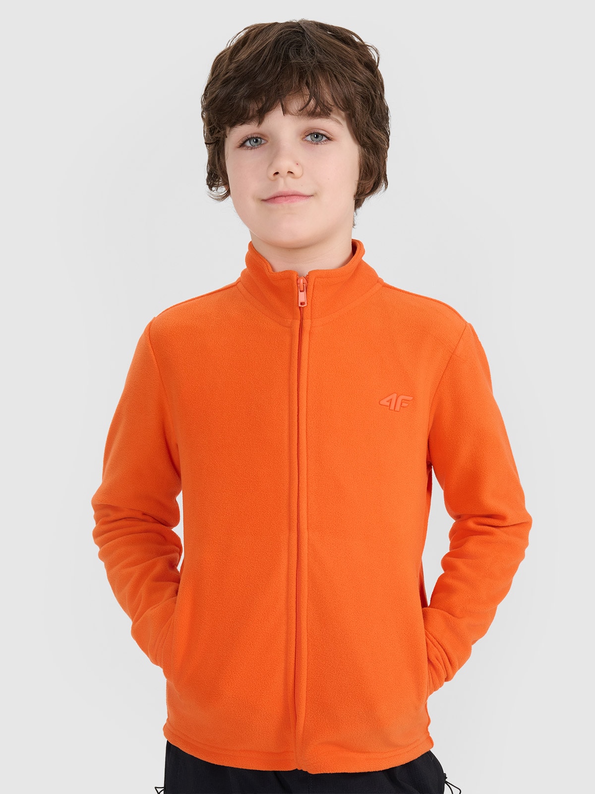 4F Polar regular ze stójką chłopięcy - pomarańczowy 164 (13-14 lat)