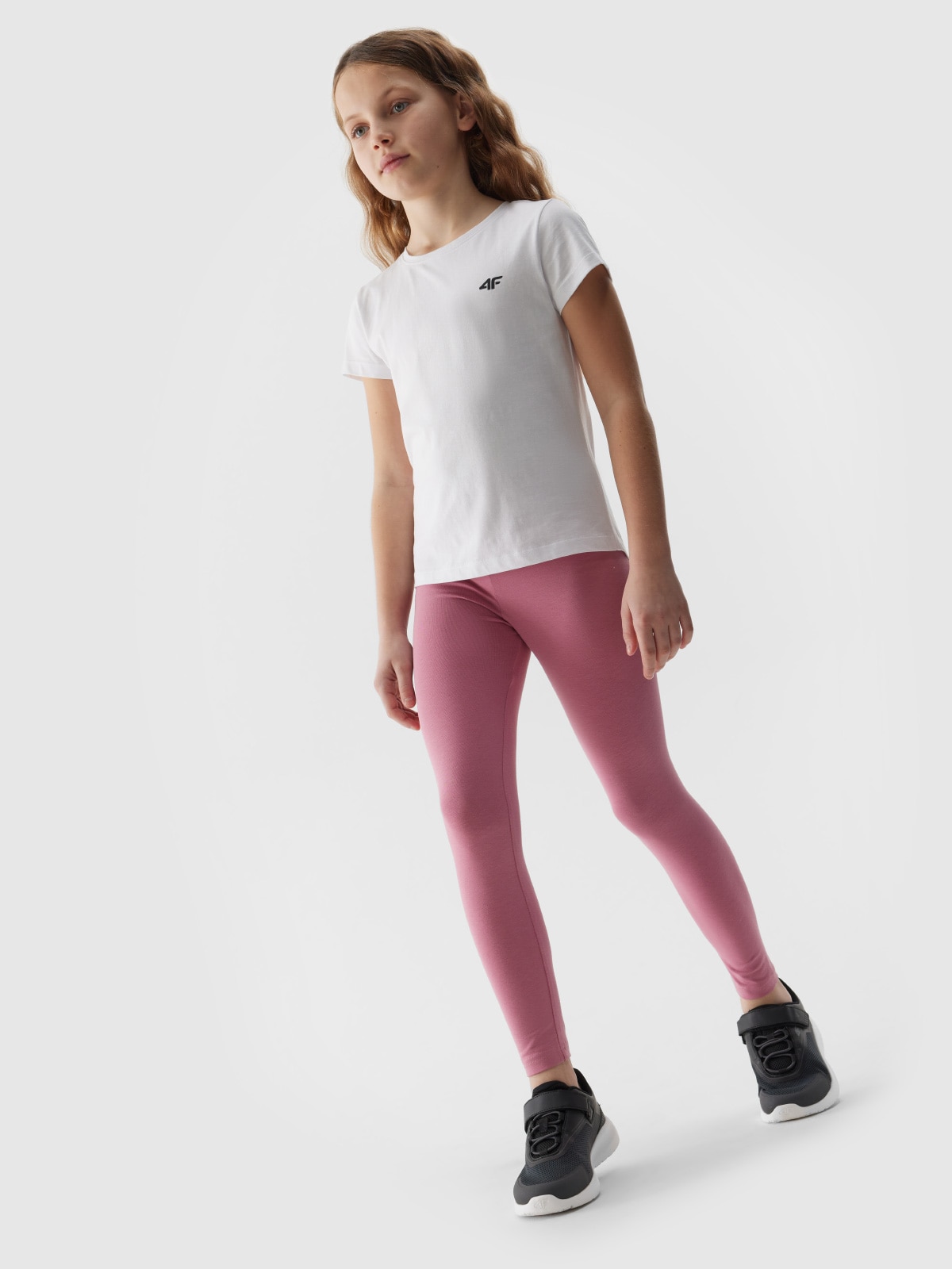 4F Legginsy dzianinowe dziewczęce - różowe 152 (11-12 lat)