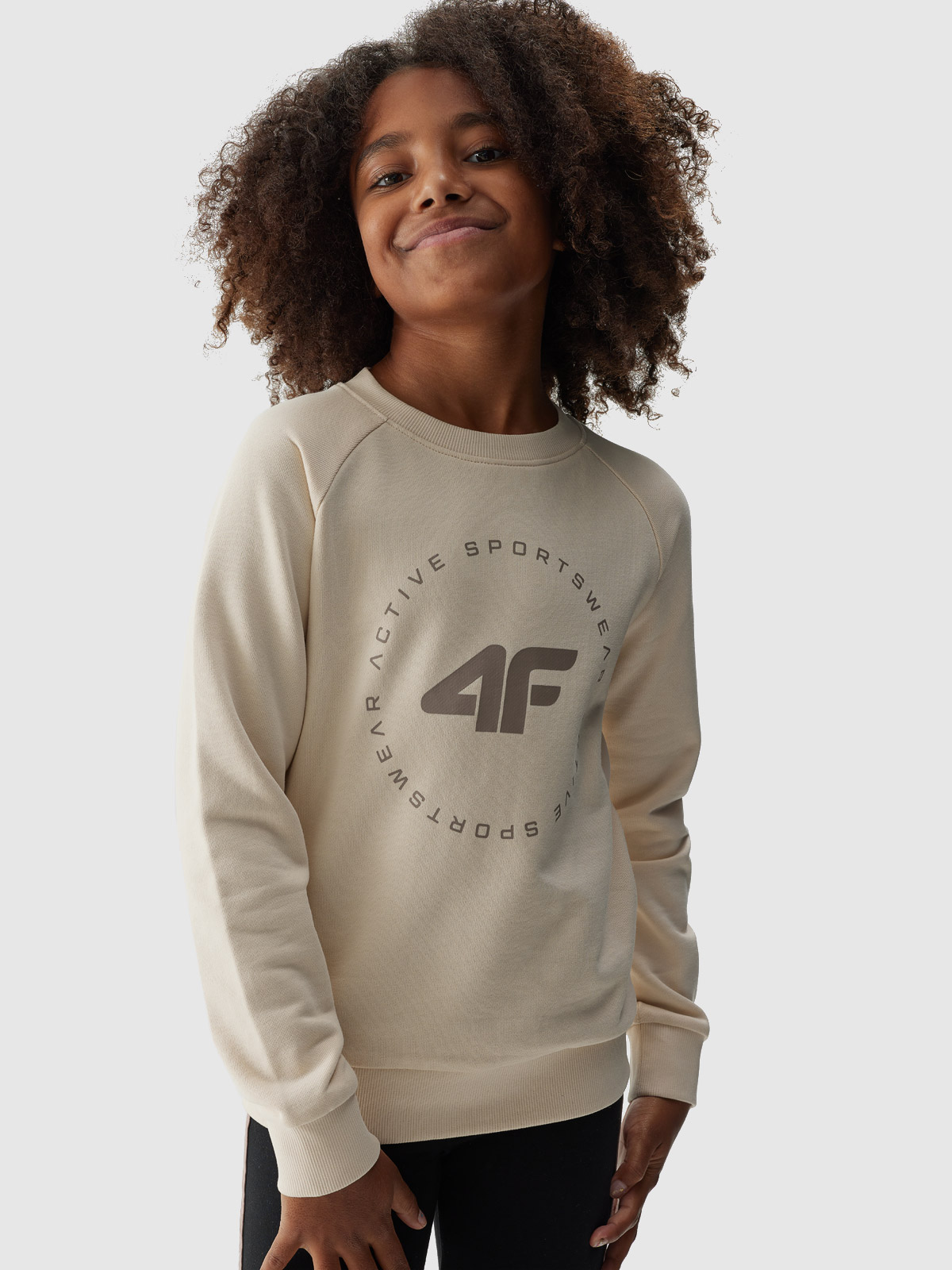 Bluza dresowa nierozpinana bez kaptura dziewczęca