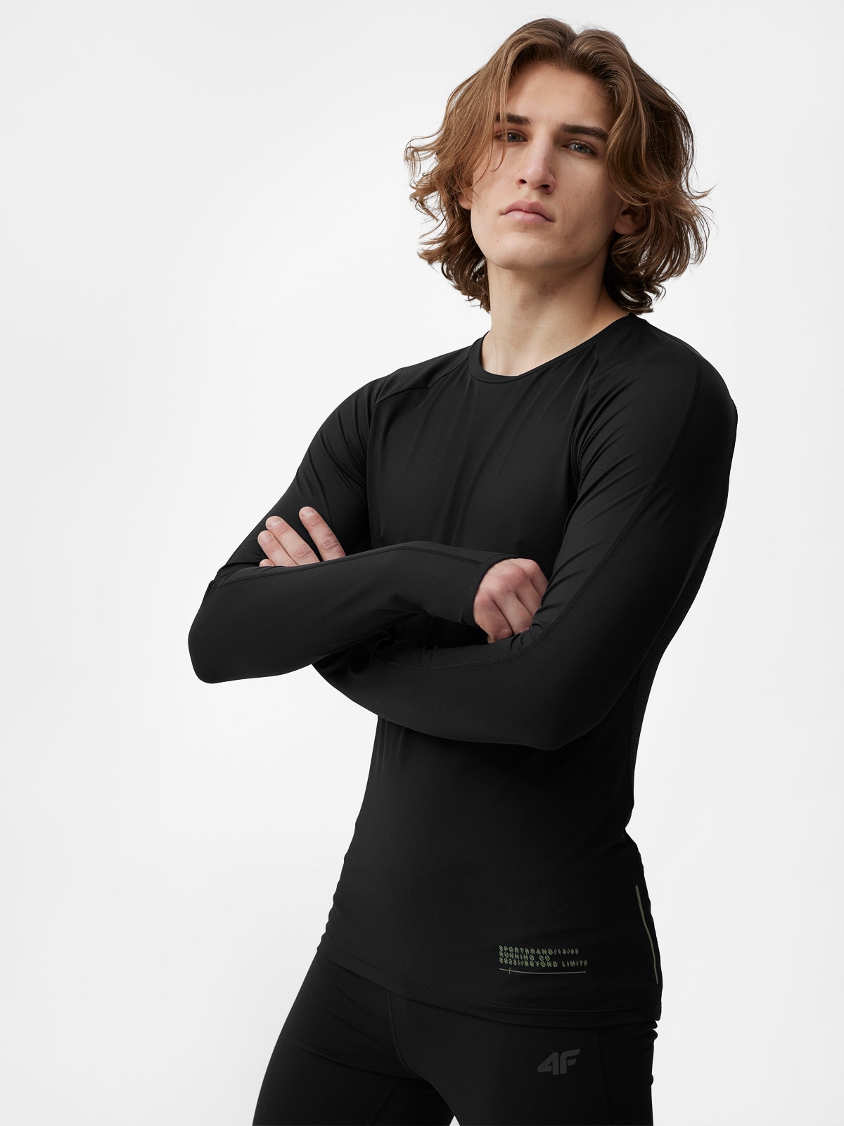 Longsleeve do biegania slim szybkoschnący męski