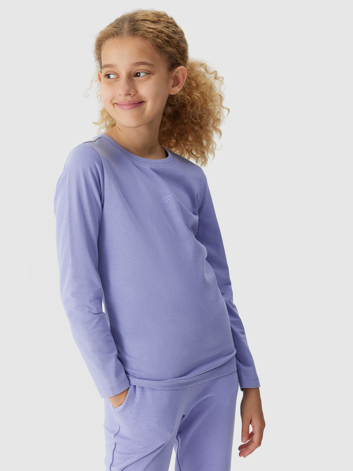 Longsleeve gładki dziewczęcy