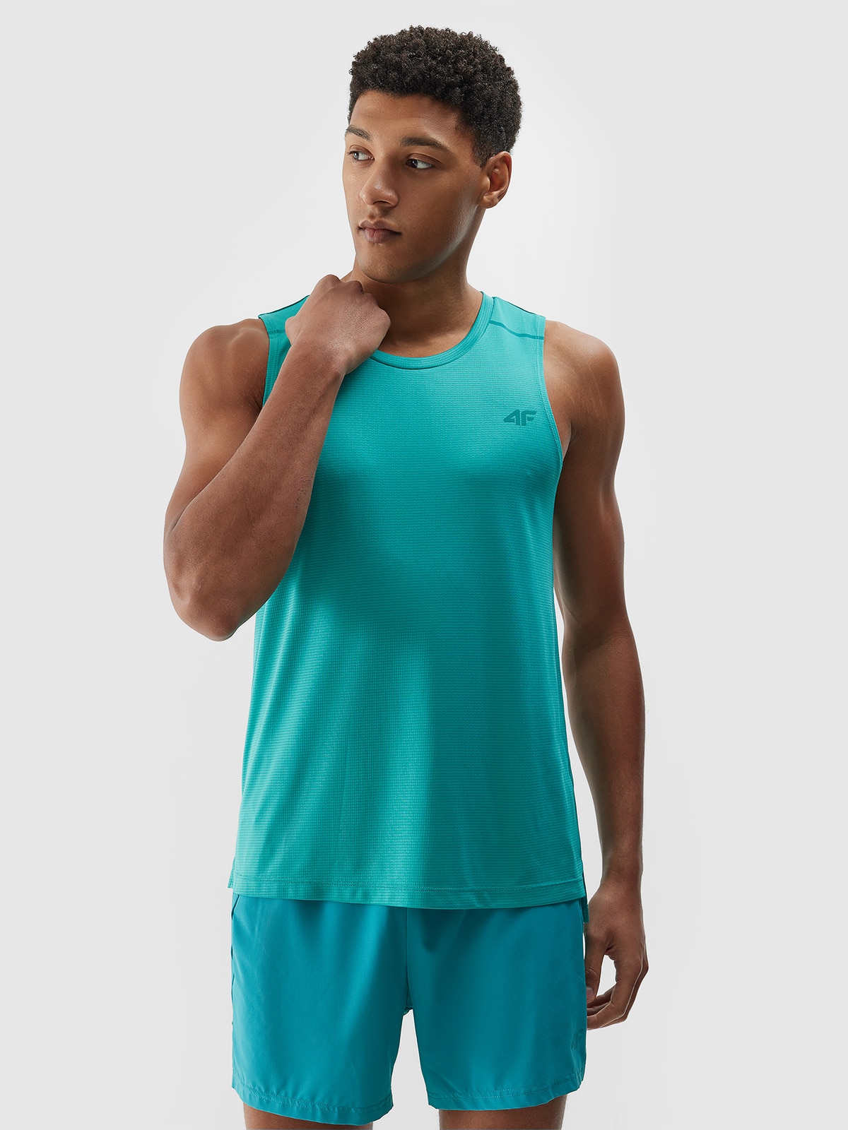 4F Tank top do biegania szybkoschnący męski - mięta XXL