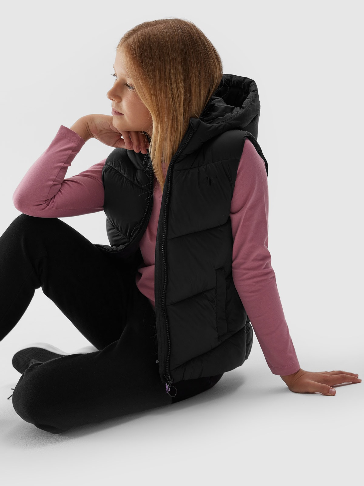 Bezrękawnik puchowy z wypełnieniem syntetycznym dziewczęcy