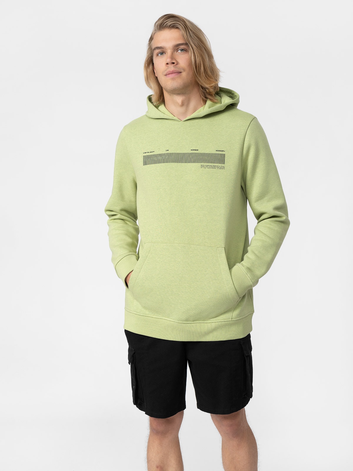 Bluza dresowa nierozpinana z kapturem męska