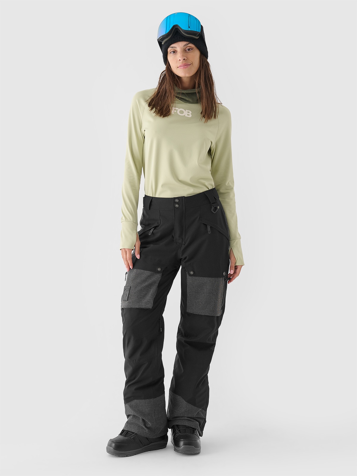 4F Spodnie snowboardowe membrana 10000 damskie - czarne L