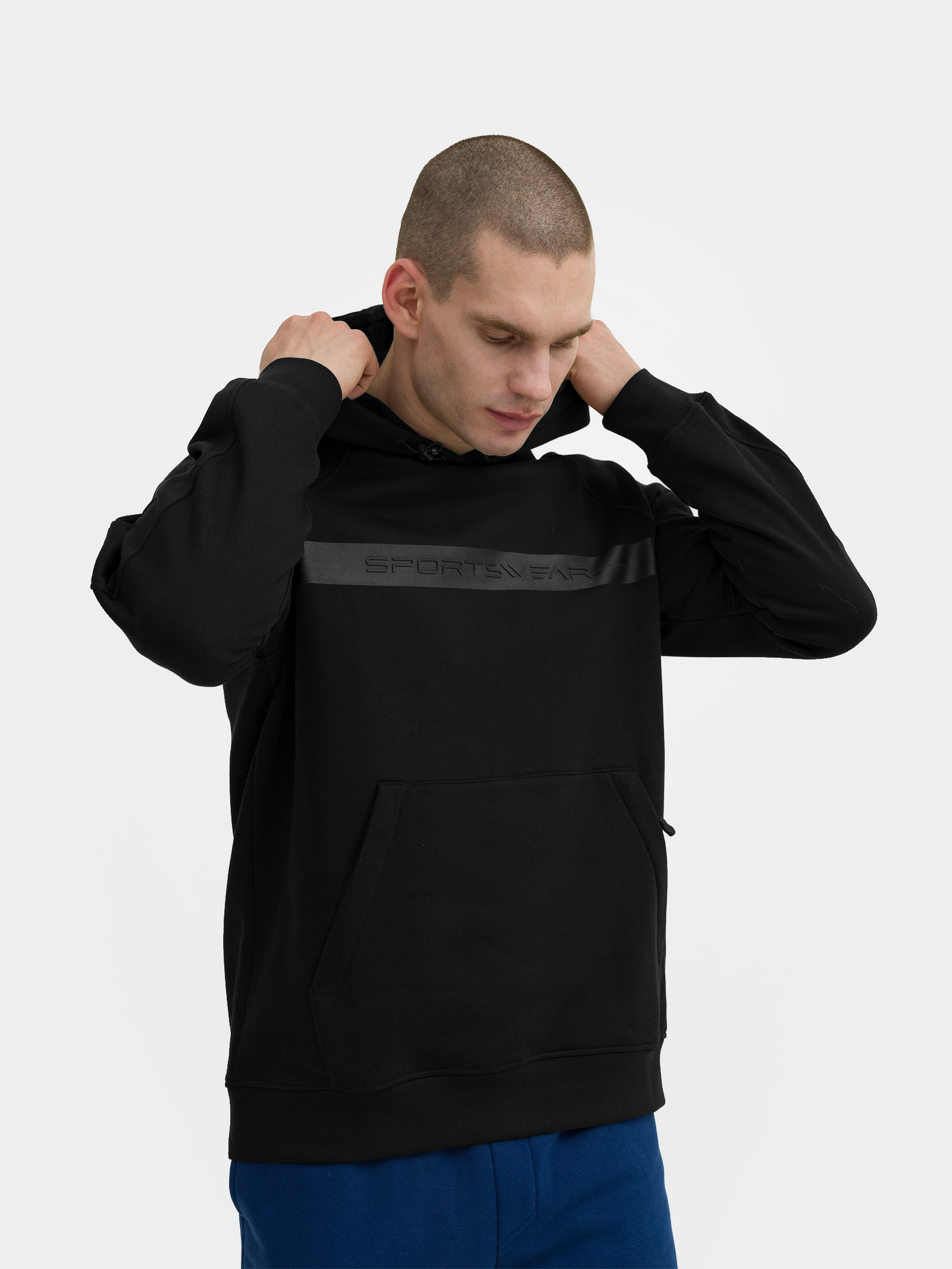 Bluza dresowa nierozpinana z kapturem męska