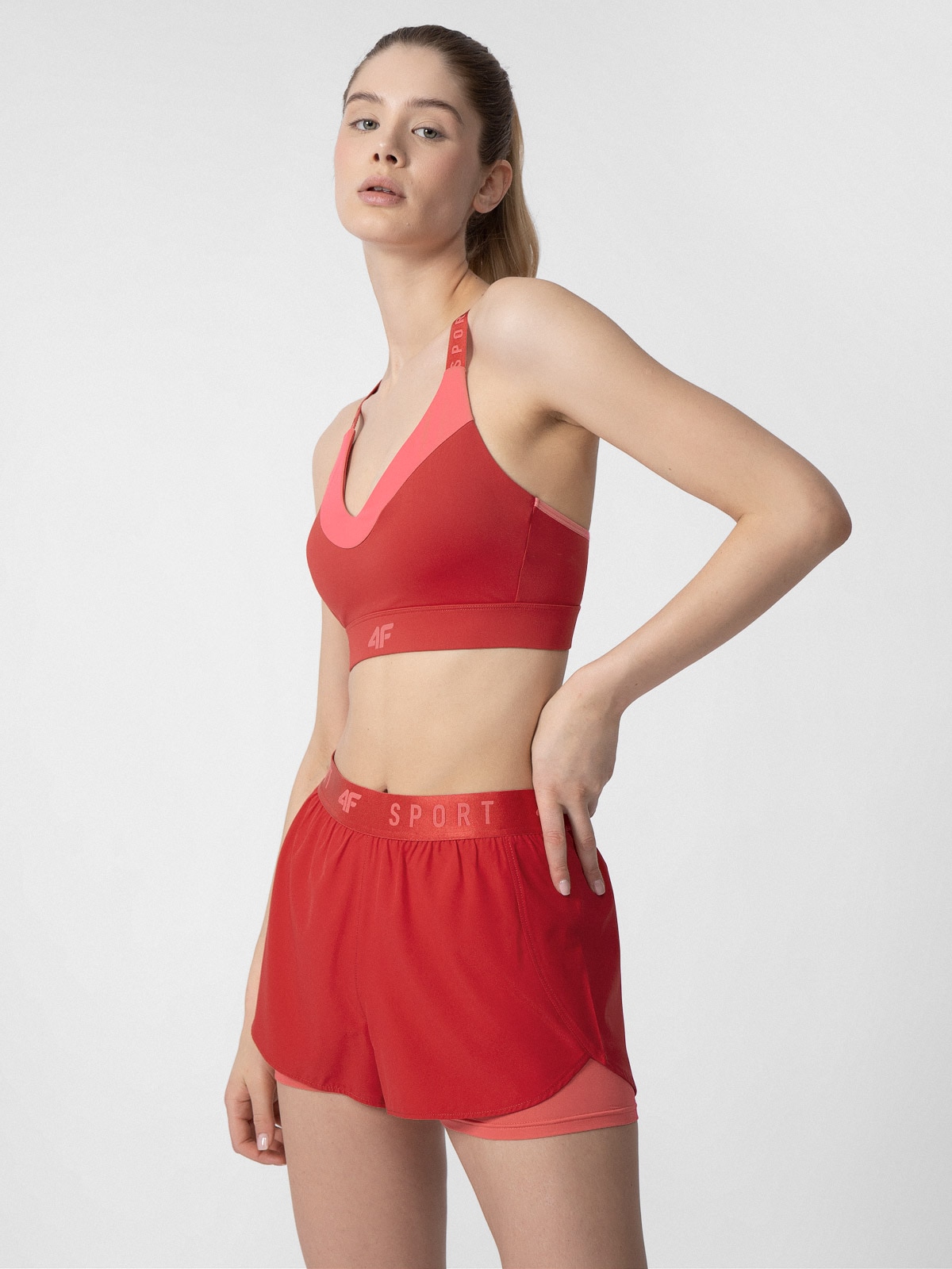 Spodenki treningowe 2w1 szybkoschnące damskie