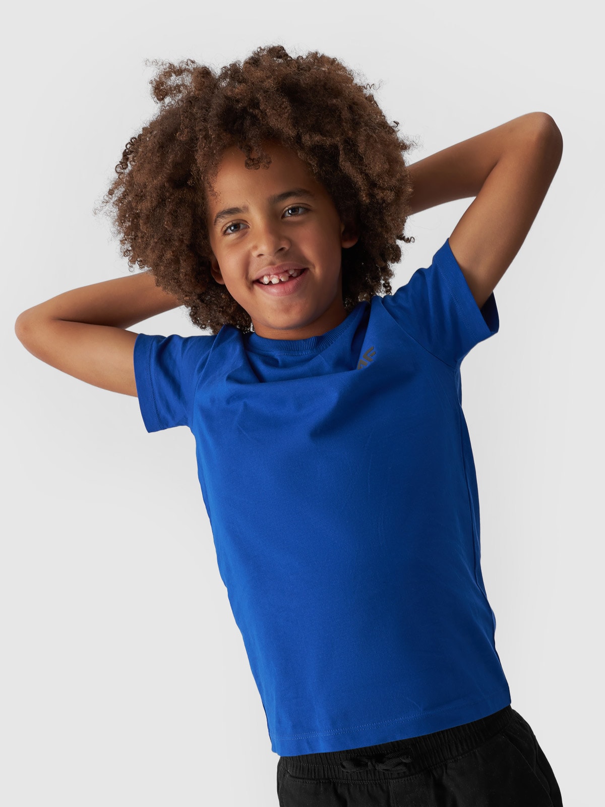 T-shirt gładki chłopięcy - kobaltowy