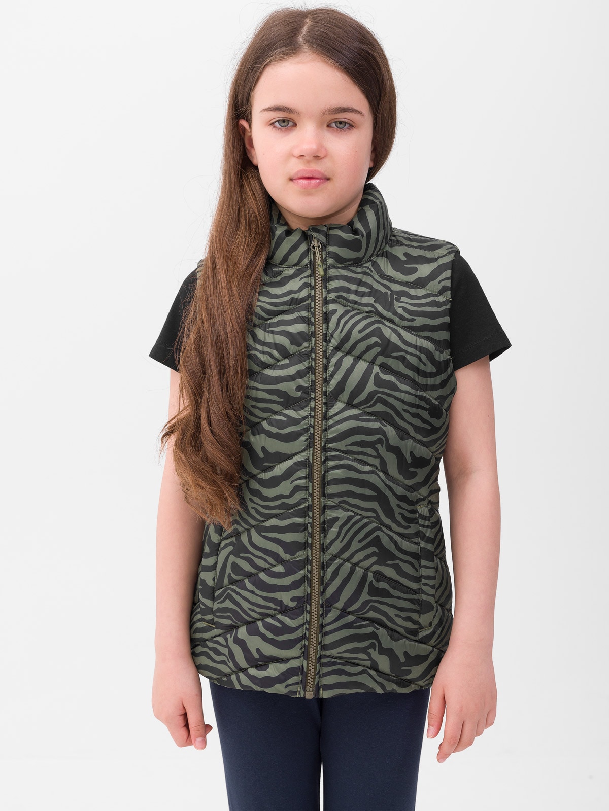 Bezrękawnik puchowy z wypełnieniem syntetycznym dziewczęcy