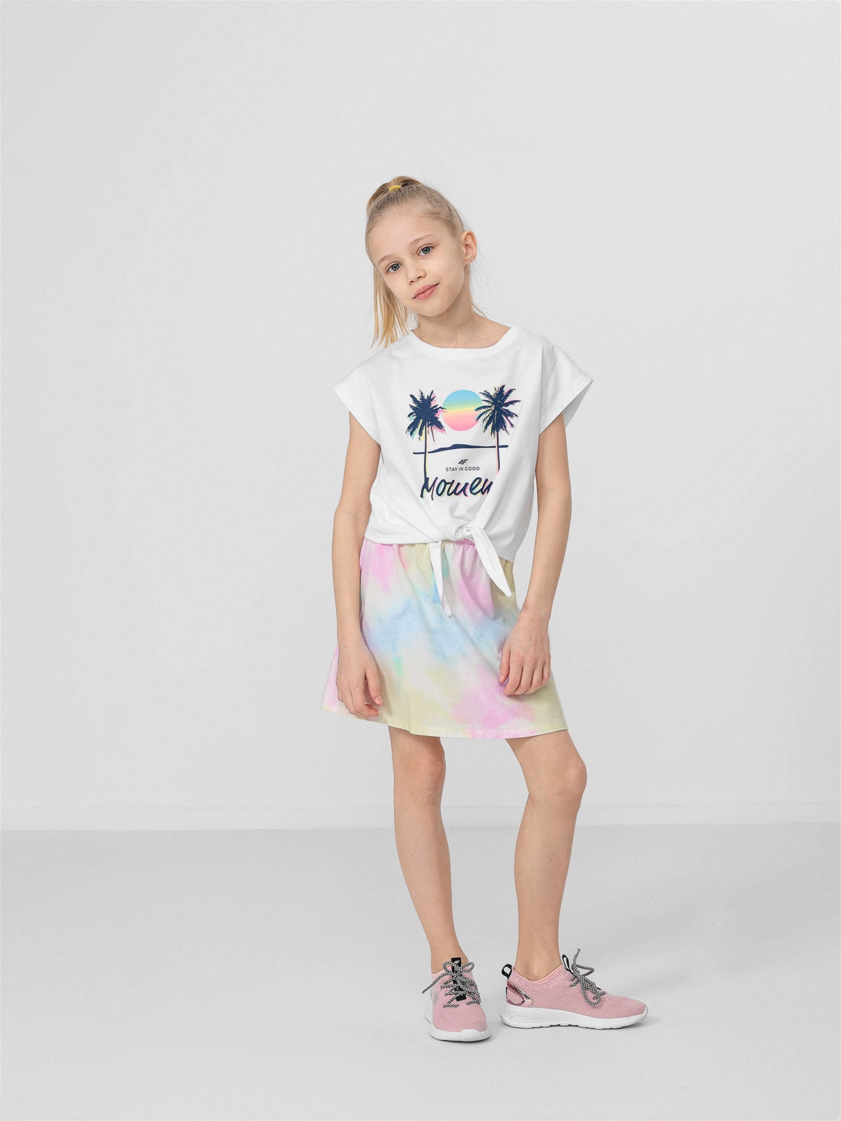 Spódniczka dzianinowa tie-dye dziewczęca (122-164)