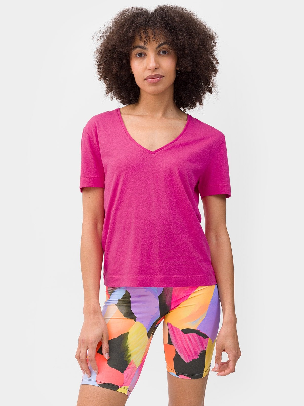 T-shirt regular z dodatkiem bawełny organicznej damski