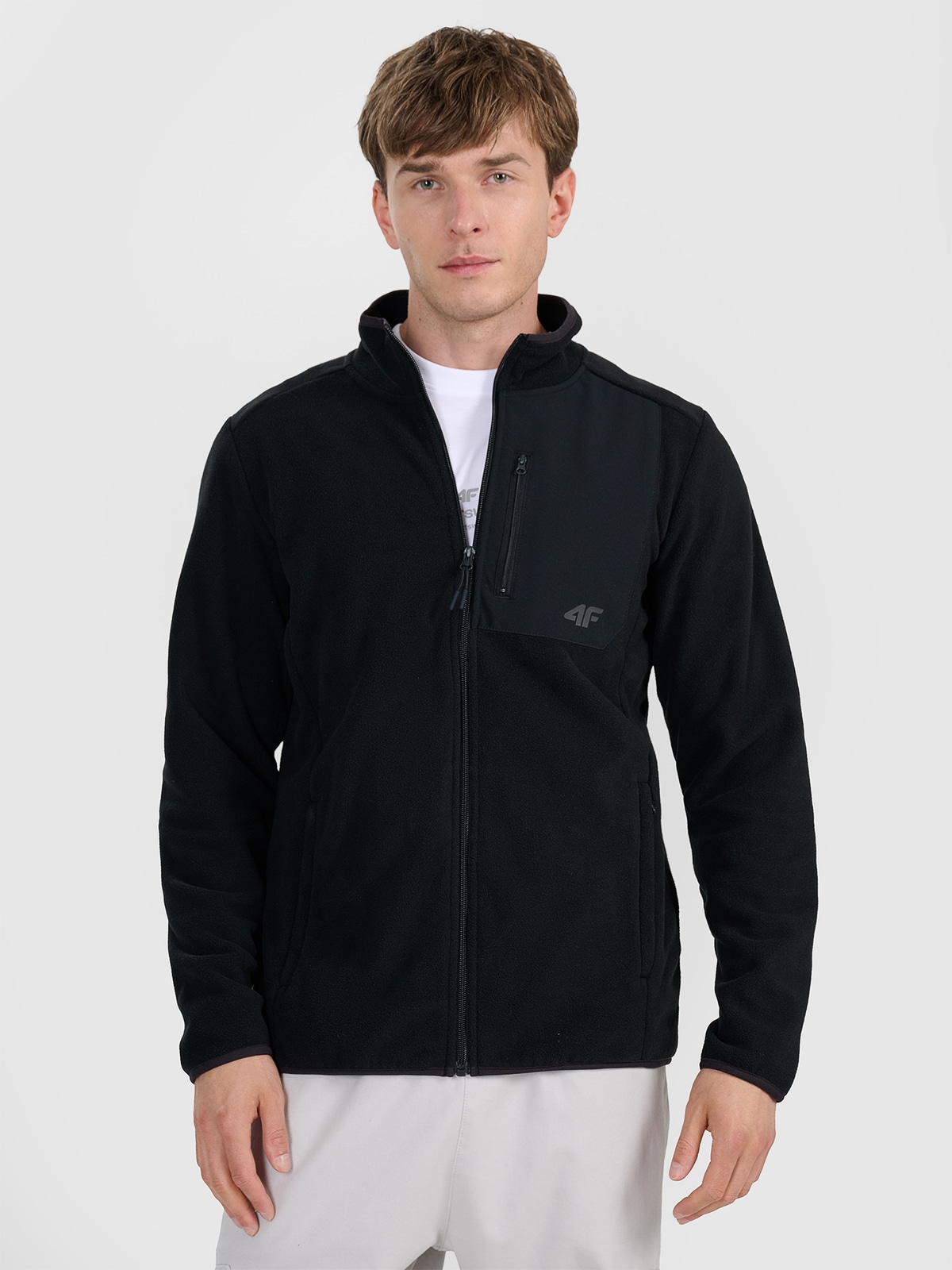 4F Polar ze stójką regular męski - czarny XL