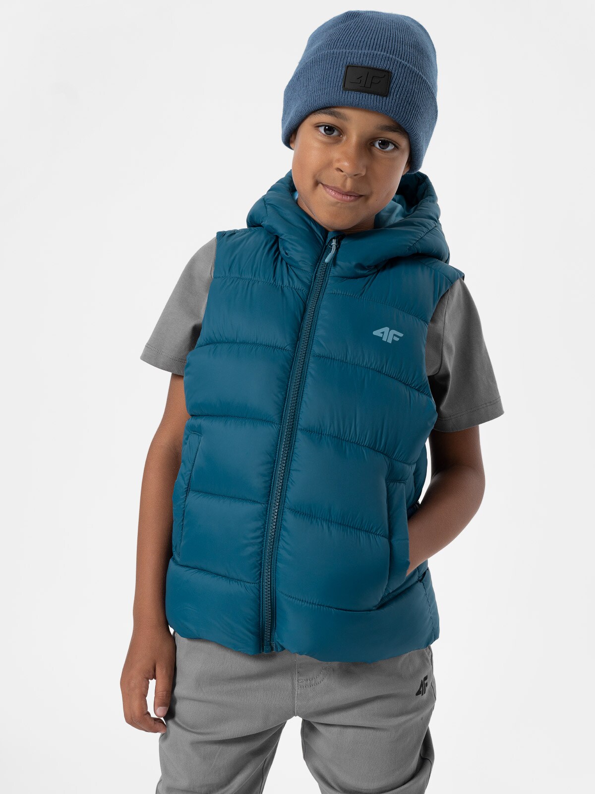 Bezrękawnik puchowy z wypełnieniem syntetycznym chłopięcy