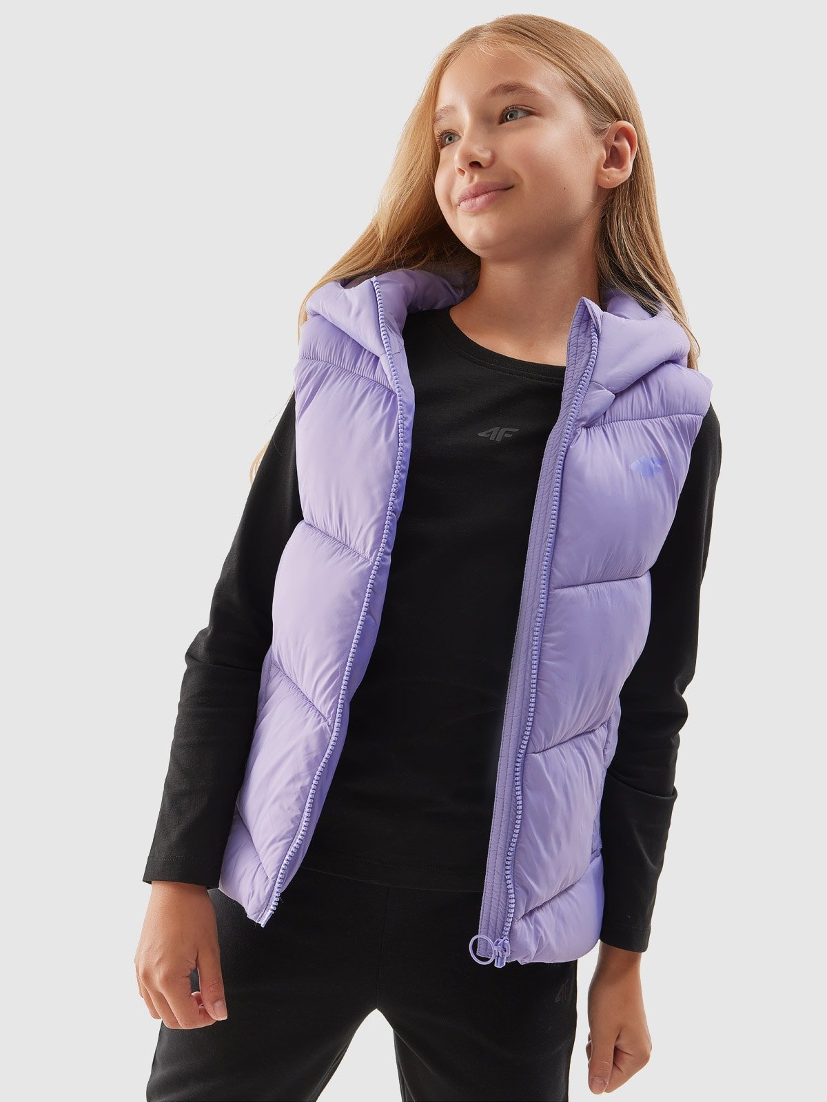 Bezrękawnik puchowy z wypełnieniem syntetycznym dziewczęcy